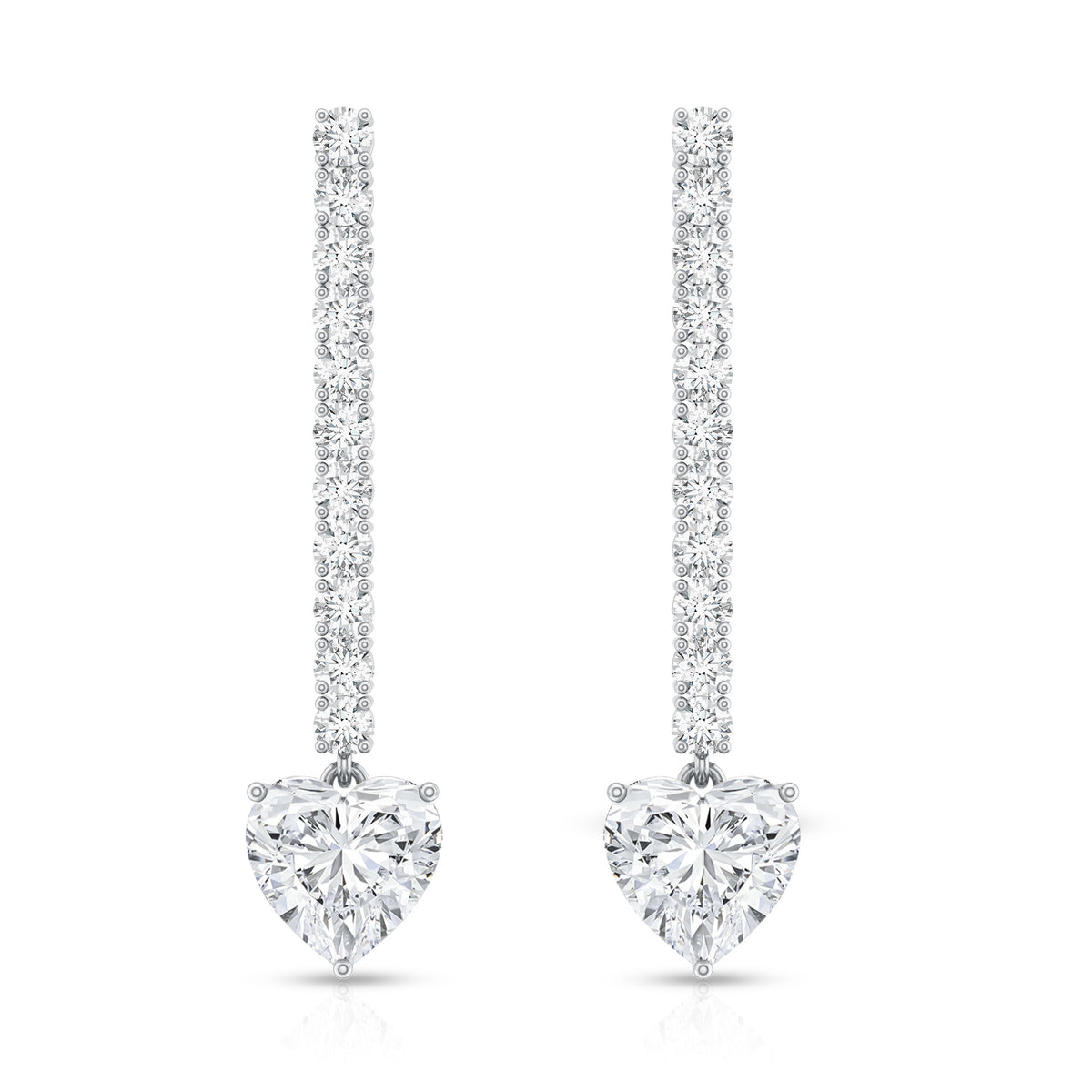 Lab Grown 2 Carat Diamond Bridal Drop Earrings with IGI Certificate Lab - ( E-VS1 ) - Rosec Jewels