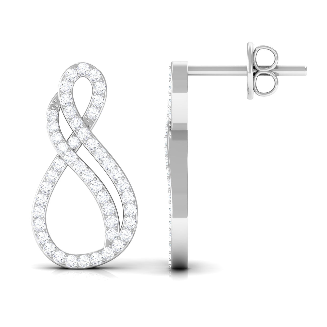 Rosec Jewels-Minimal Diamond Stud Earrings in Pave Setting