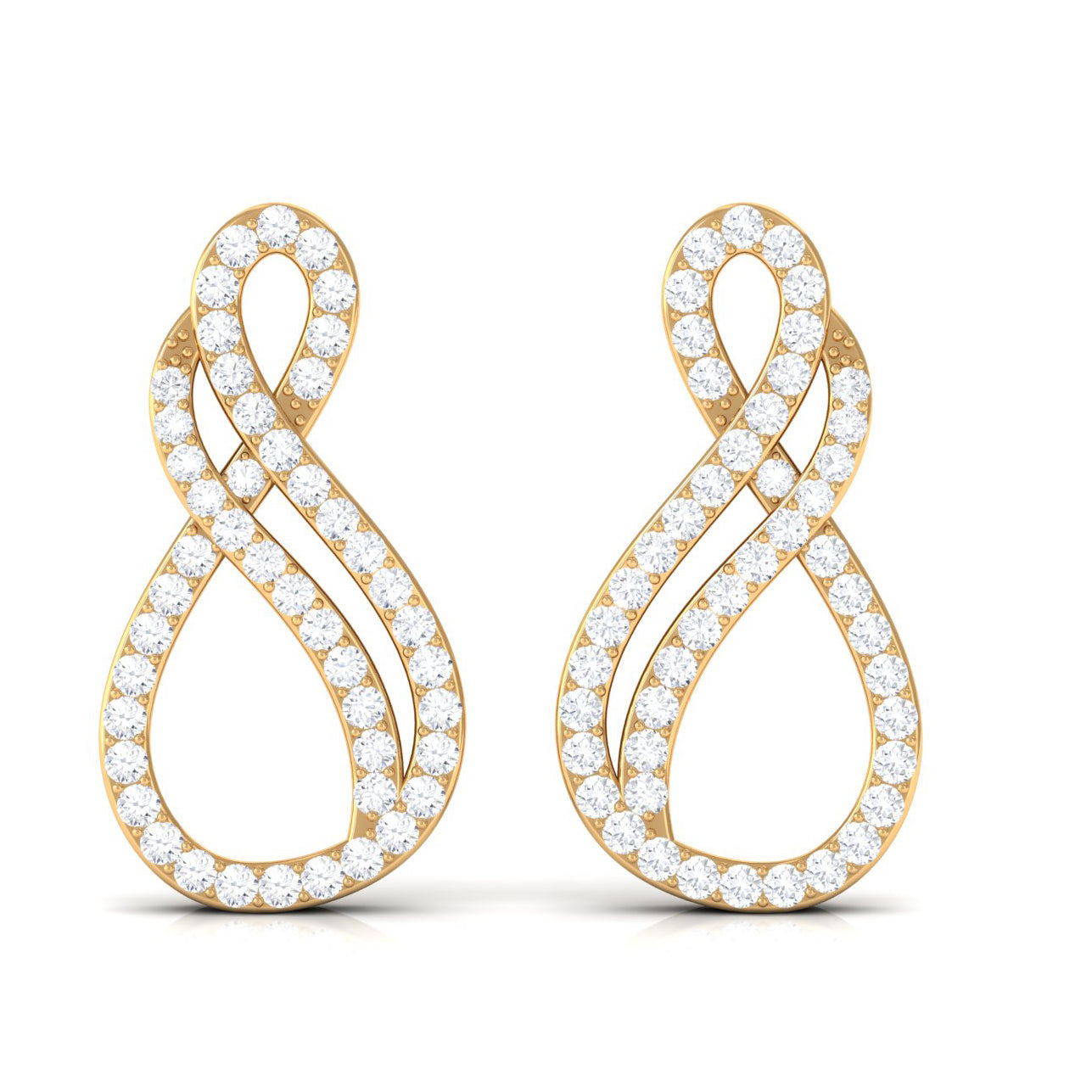 Rosec Jewels-Minimal Diamond Stud Earrings in Pave Setting