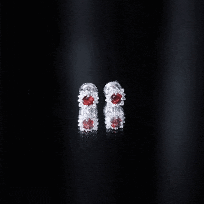 0.6 Carat Garnet Classic Stud Earrings with Diamond Halo AAA - Rosec Jewels