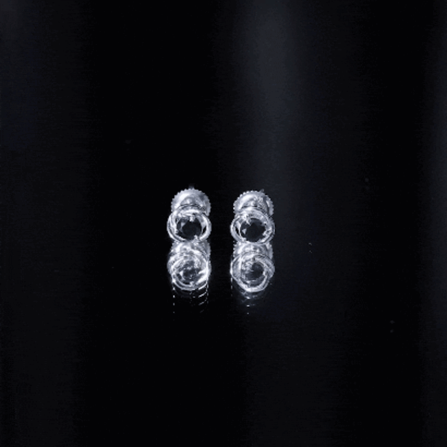 0.9 Carat Black Spinel Swirl Stud Earrings with Screw Backs AAA - Rosec Jewels
