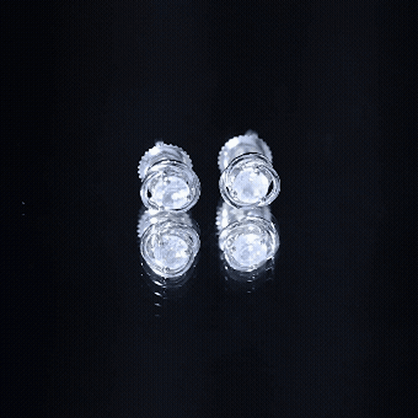 Solitaire Moonstone Swirl Stud Earrings with Certificate AAA - Rosec Jewels