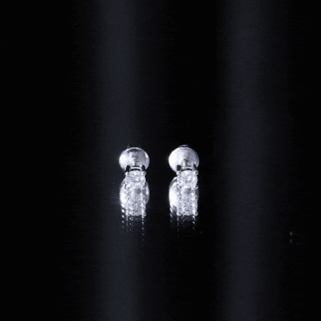 Certified 0.5 Carat Lab Grown Diamond Studs Lab - ( EF-VS ) 92.5 Sterling Silver - Rosec Jewels