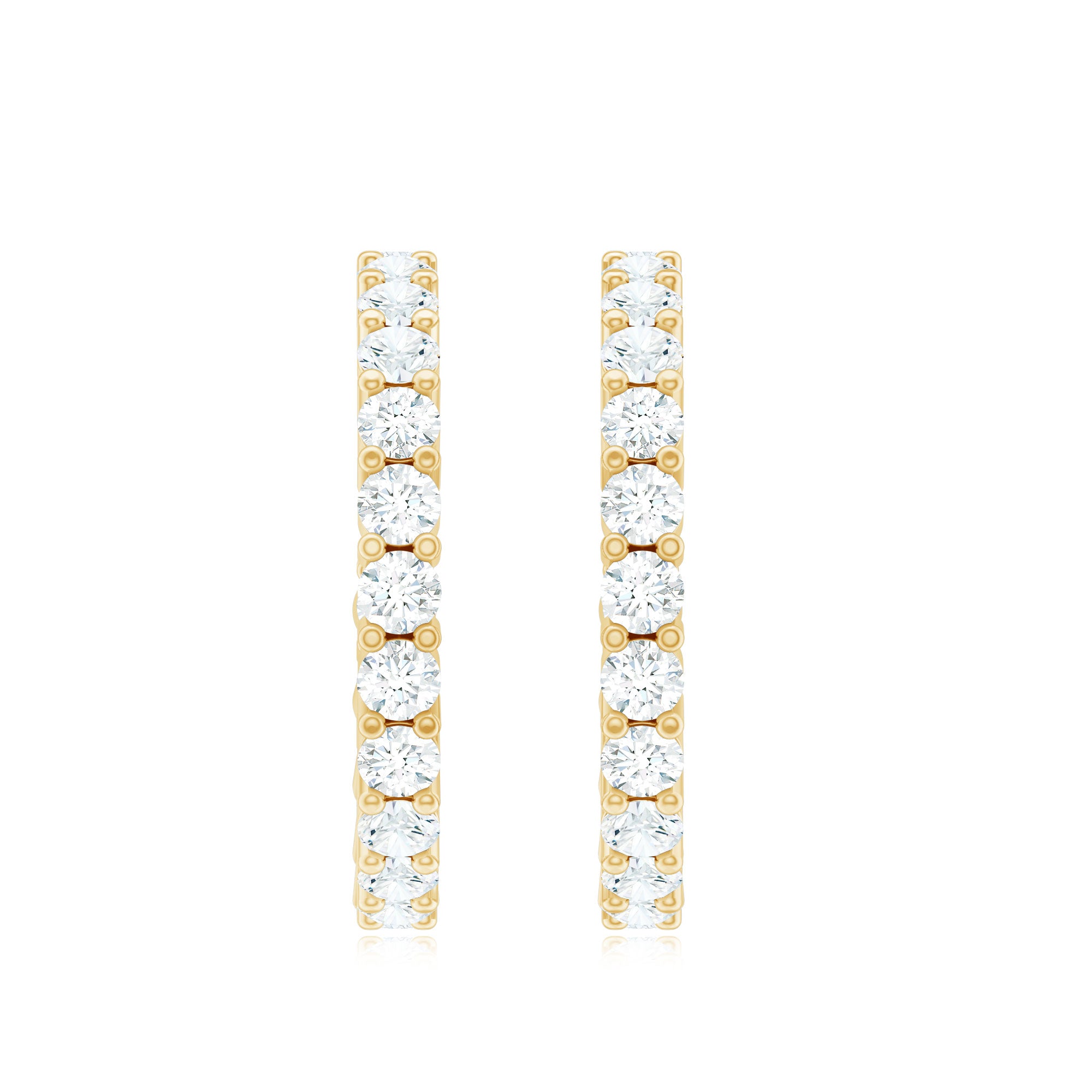 Rosec Jewels-Lab Grown Diamond Hoop Earrings with Screw Back