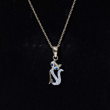 Rosec Jewels-April Birthstone Diamond Kitty Charm Necklace For Women