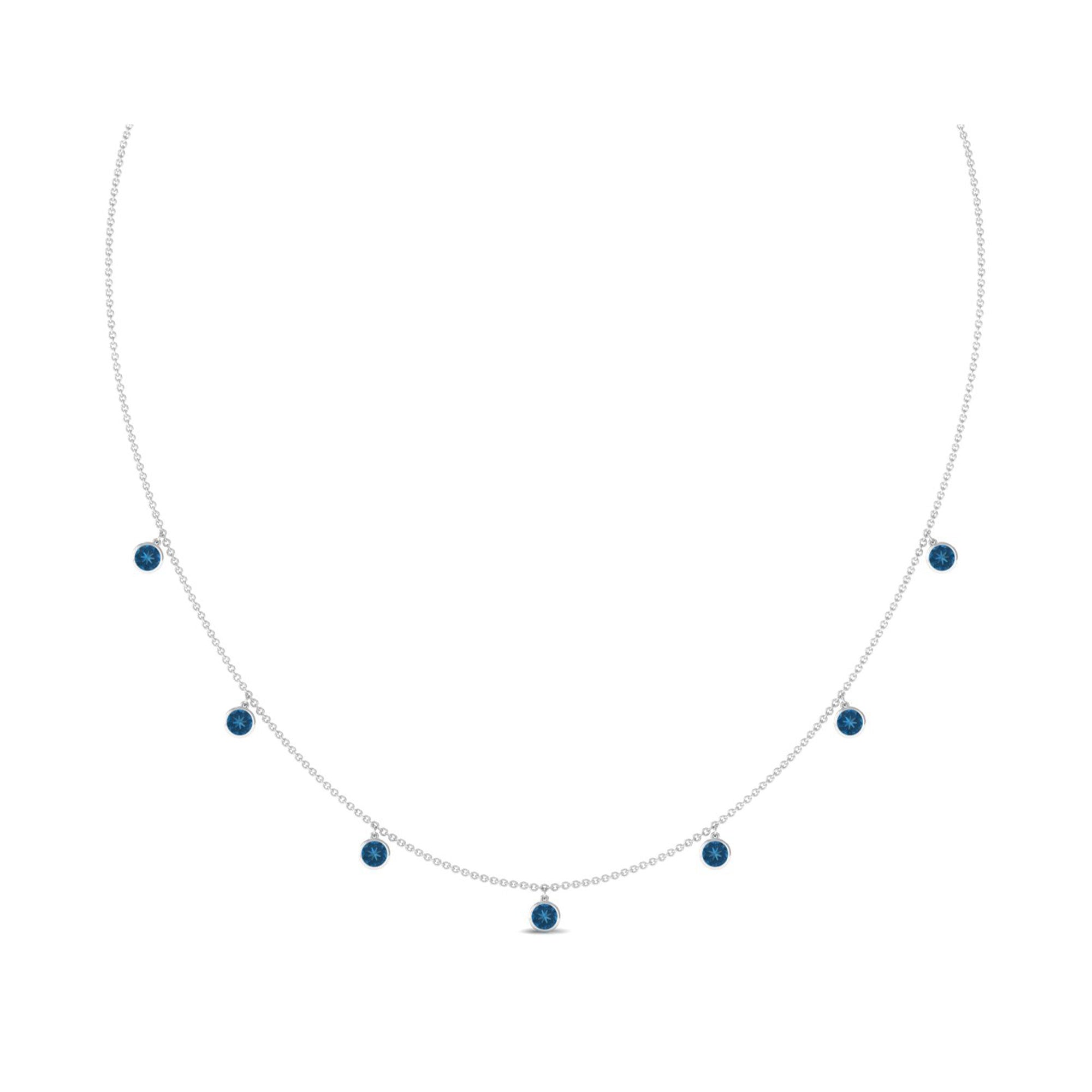 4,25 CT London Blue Topaz Station-ketting in ringzetting