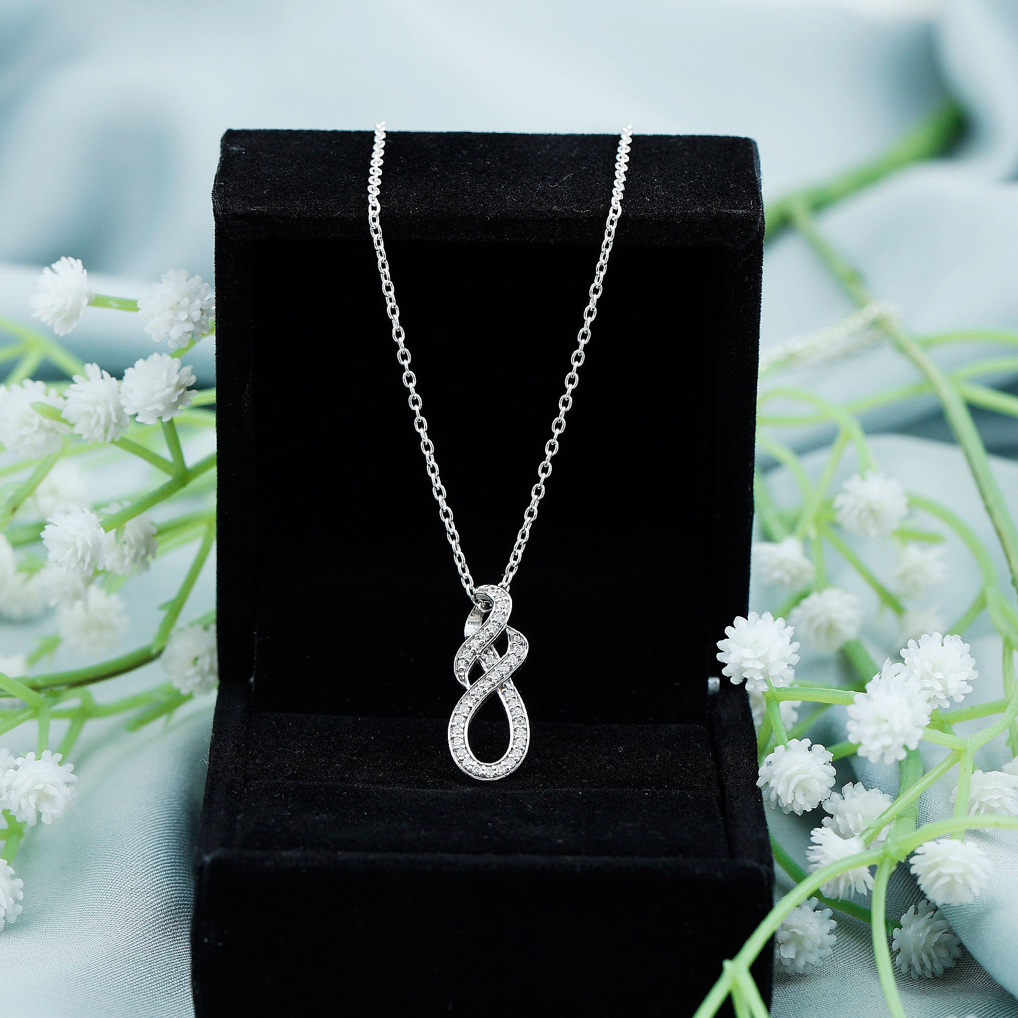 Certified Lab Grown Diamond Infinity Pendant Necklace Lab - ( EF-VS ) - Rosec Jewels