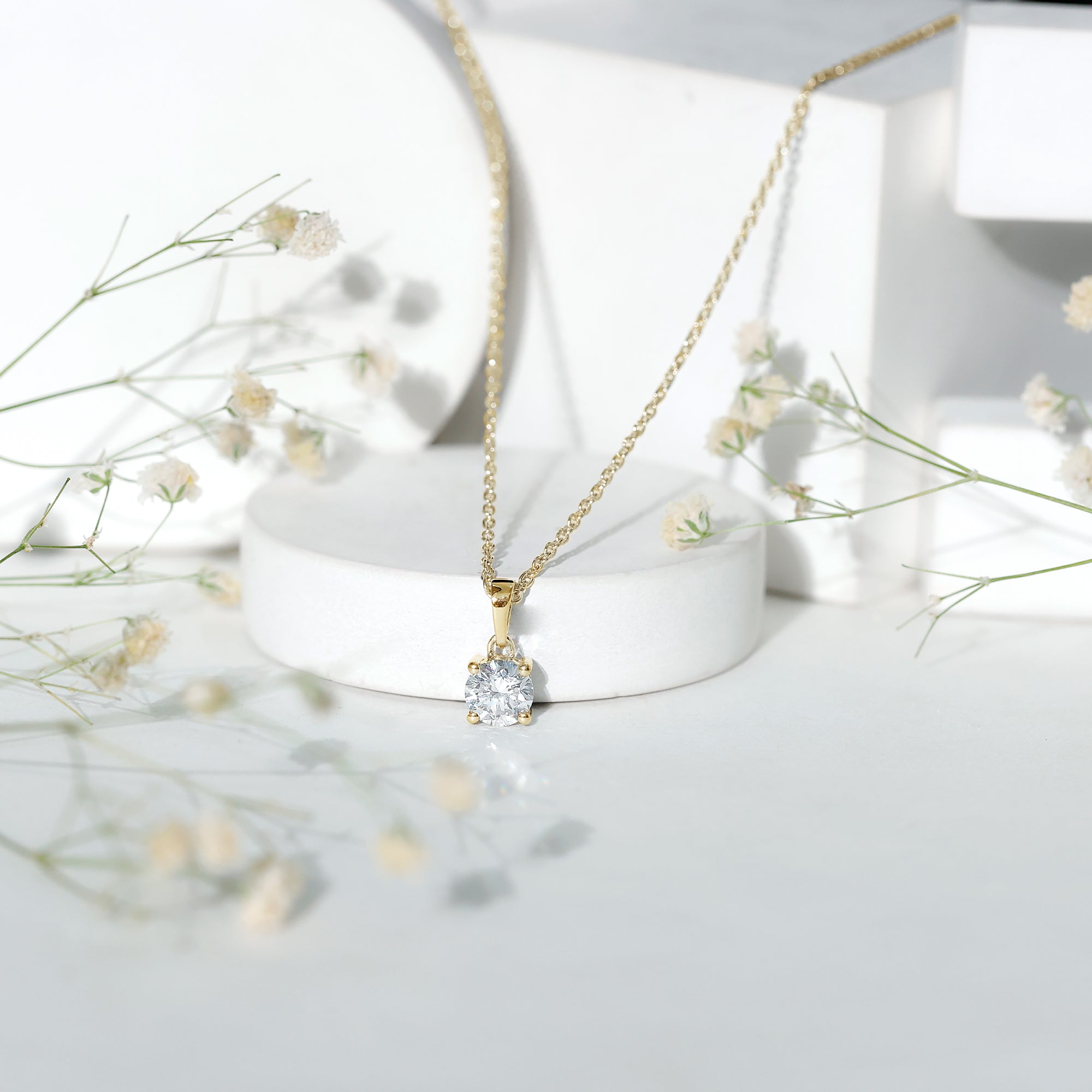 IGI Certified 1 CT Lab Grown Diamond Solitaire Pendant Lab - ( E-VS1 ) - Rosec Jewels
