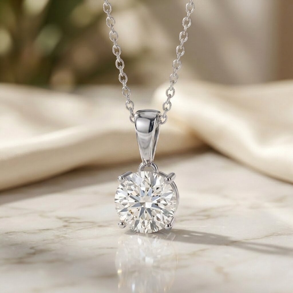 2 Carat IGI Certified Lab Grown Diamond Pendant Necklace Lab - ( E-VS1 ) - Rosec Jewels