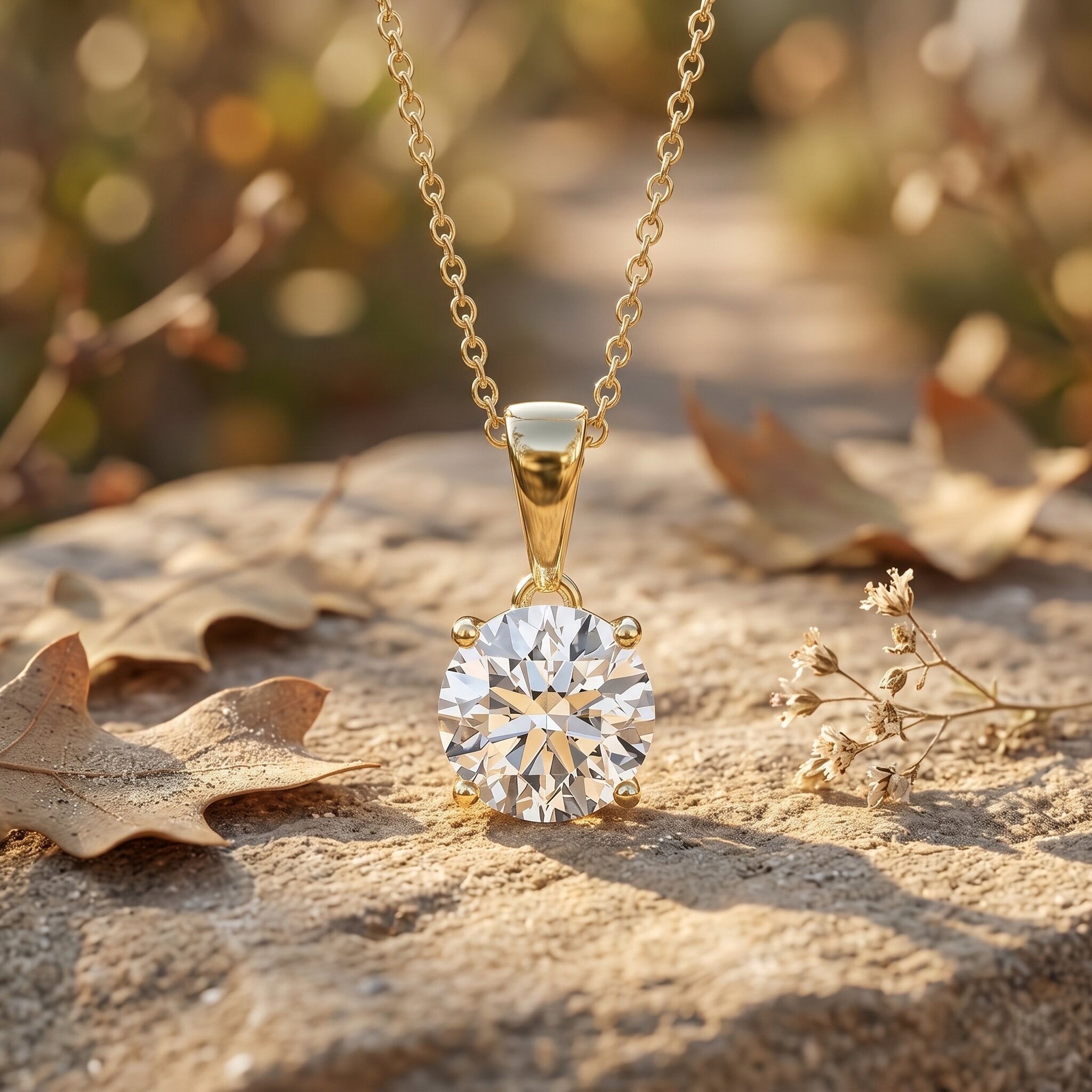 2 Carat IGI Certified Lab Grown Diamond Pendant Necklace Lab - ( E-VS1 ) - Rosec Jewels