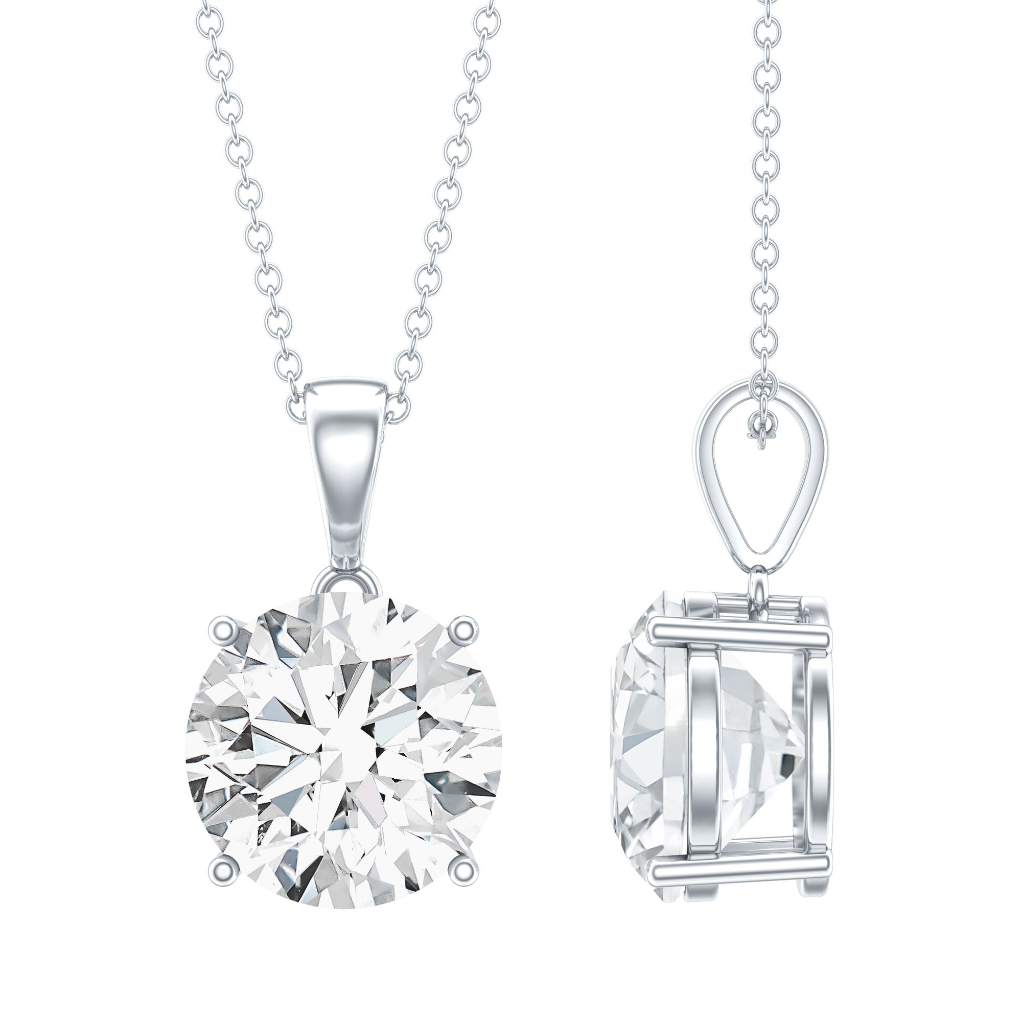 4 Carat IGI Certified Lab Grown Diamond Pendant Necklace