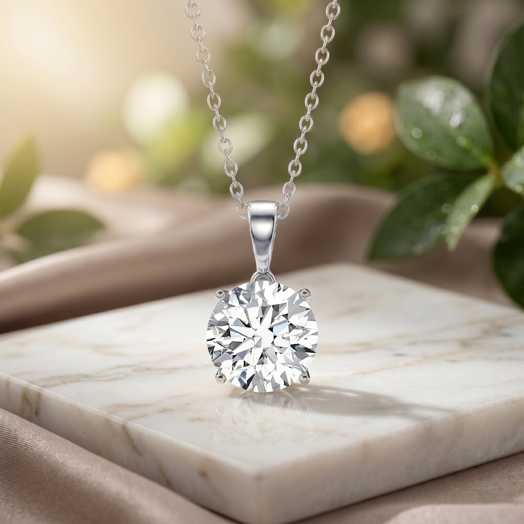 4 Carat IGI Certified Lab Grown Diamond Pendant Necklace Lab - ( E-VS1 ) - Rosec Jewels
