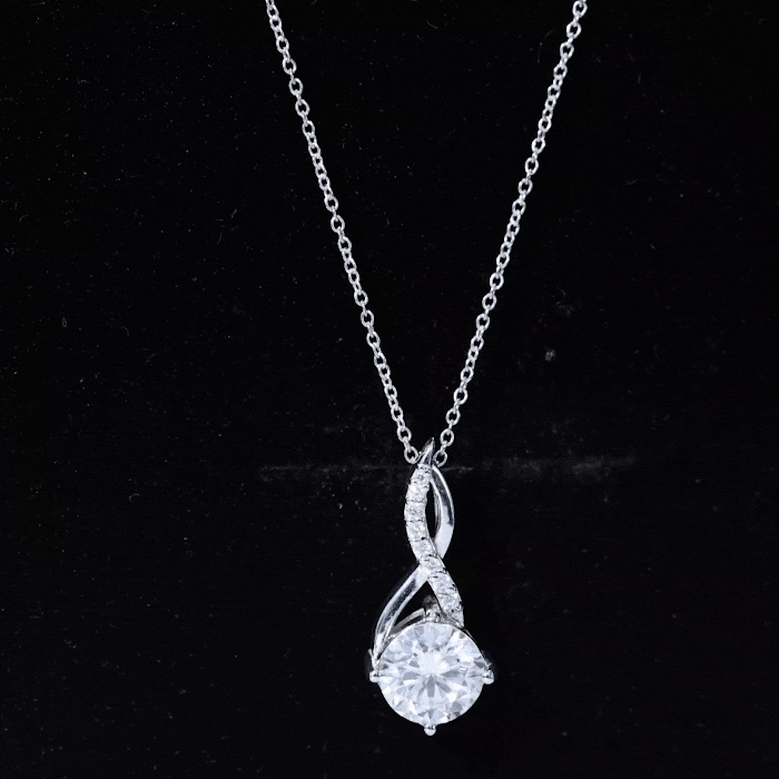 Cushion Cut Moissanite Infinity Promise Necklace With Chain D-VS1 - Rosec Jewels