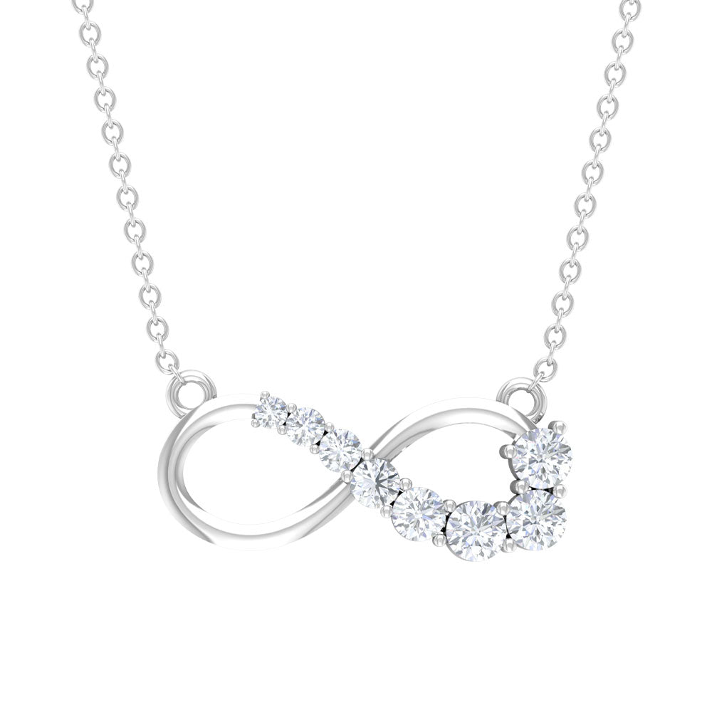 Diamond Infinity Pendant Necklace For Women Natural - ( HI-SI ) - Rosec Jewels