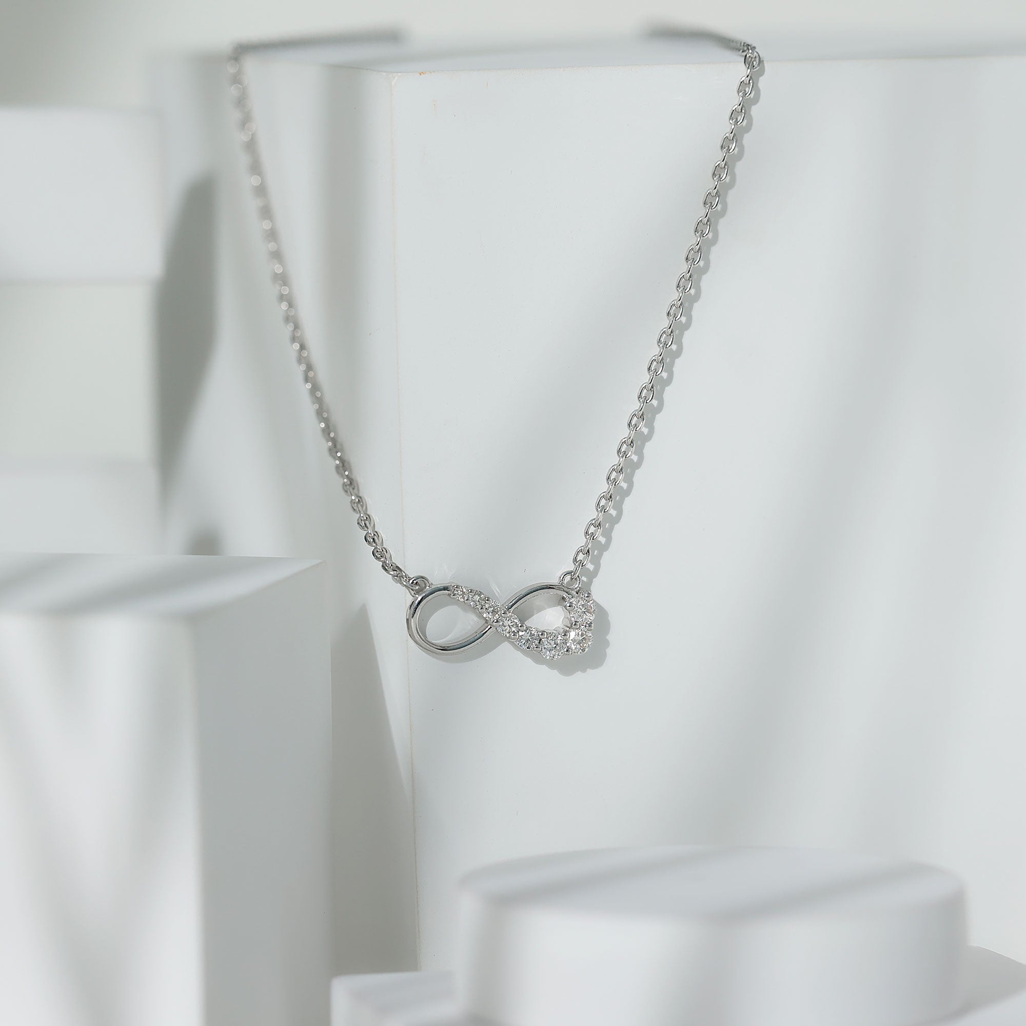 Diamond Infinity Pendant Necklace For Women Natural - ( HI-SI ) - Rosec Jewels