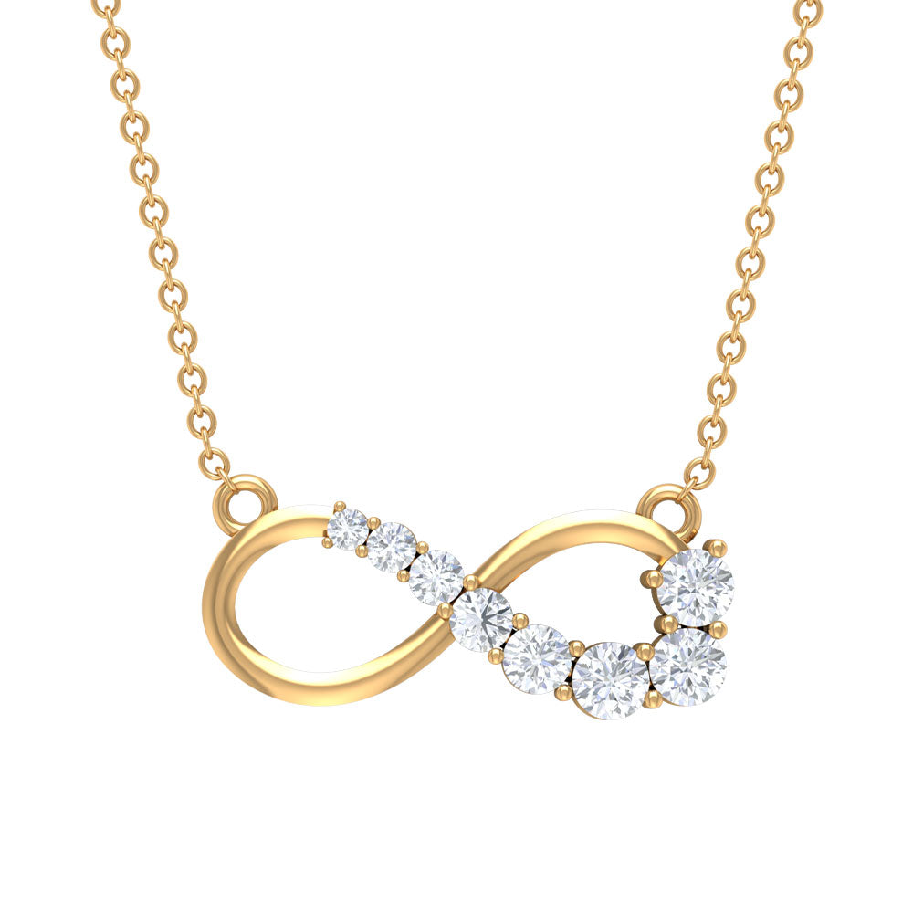 Diamond Infinity Pendant Necklace For Women Natural - ( HI-SI ) - Rosec Jewels