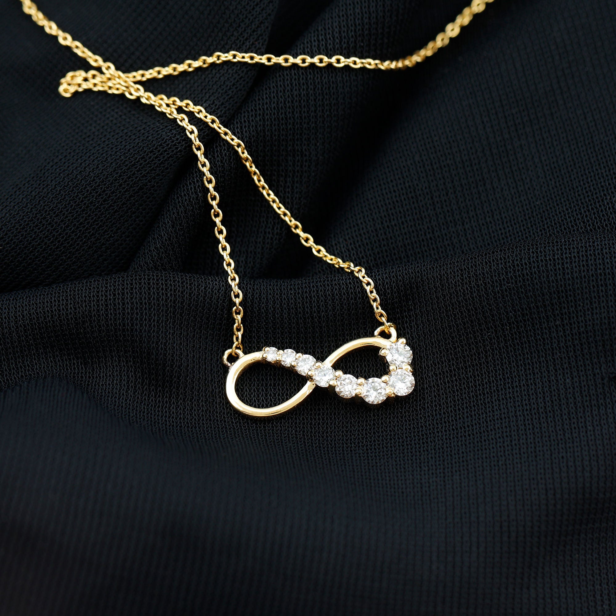 Diamond Infinity Pendant Necklace For Women Natural - ( HI-SI ) - Rosec Jewels