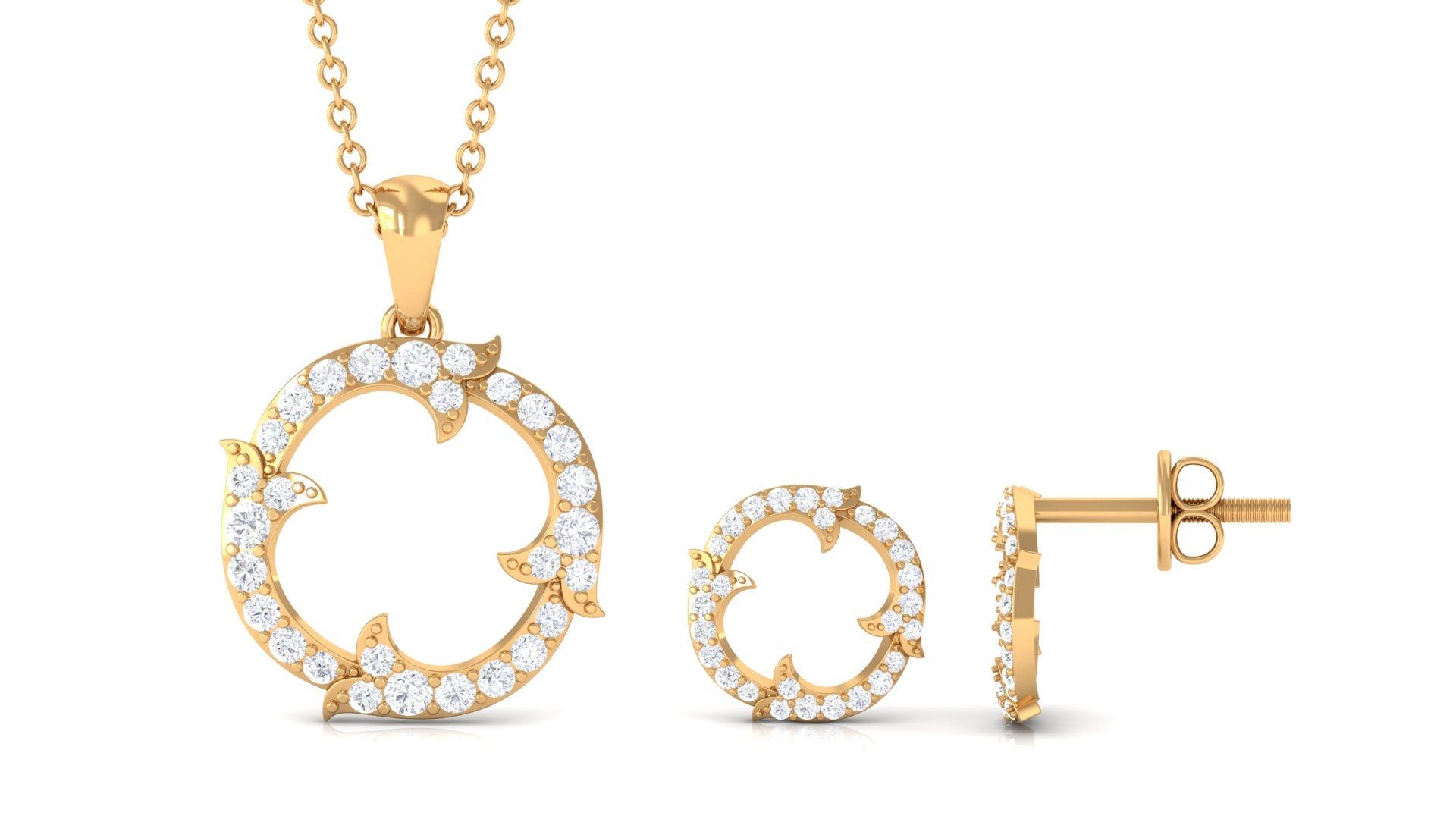 Rosec Jewels-Animal Inspired Diamond Necklace and Earrings Set