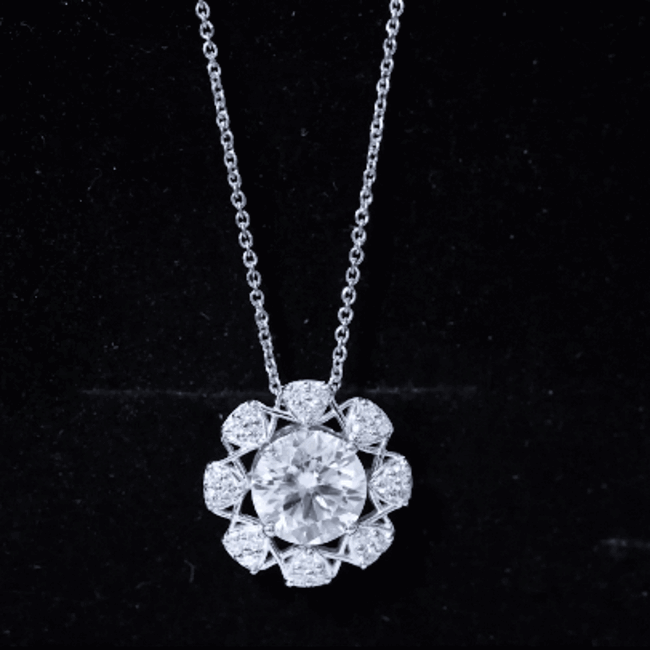 Certified 2 Carat Lab Grown Diamond Designer Solitaire Necklace Lab - ( EF-VS ) - Rosec Jewels