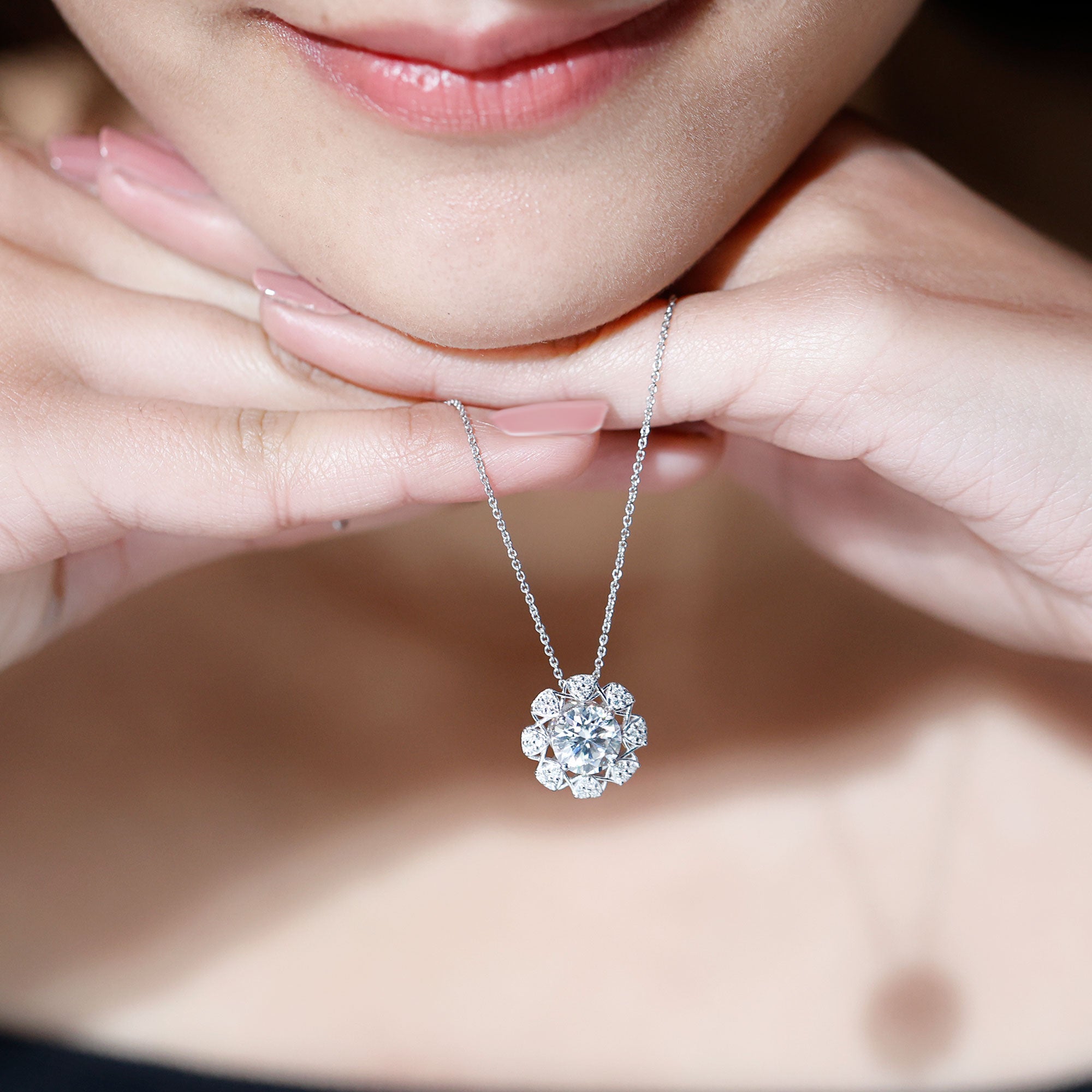 Certified 2 Carat Lab Grown Diamond Designer Solitaire Necklace Lab - ( EF-VS ) - Rosec Jewels
