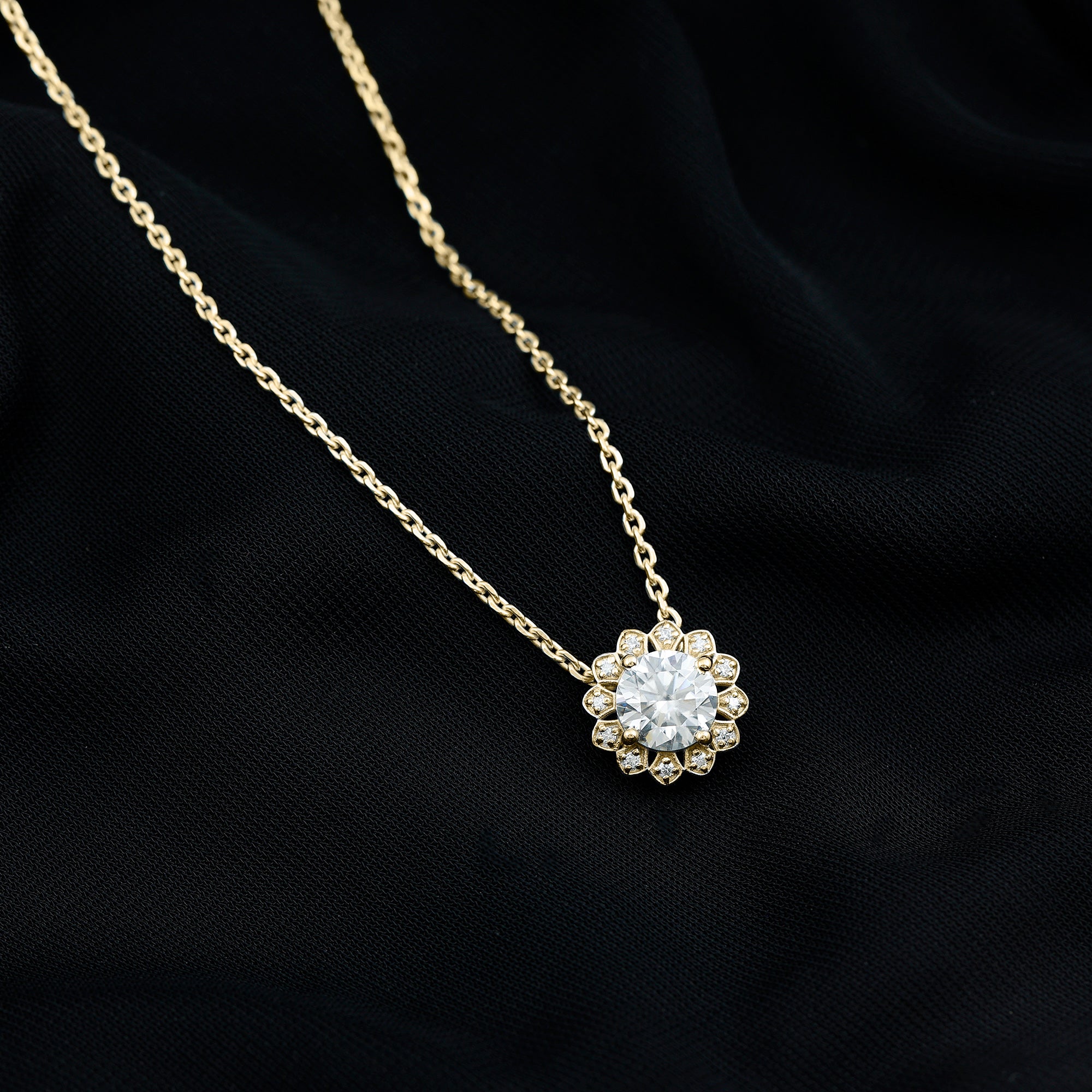 Certified 8 MM Lab Grown Diamond Cocktail Necklace For Women Lab - ( EF-VS ) - Rosec Jewels