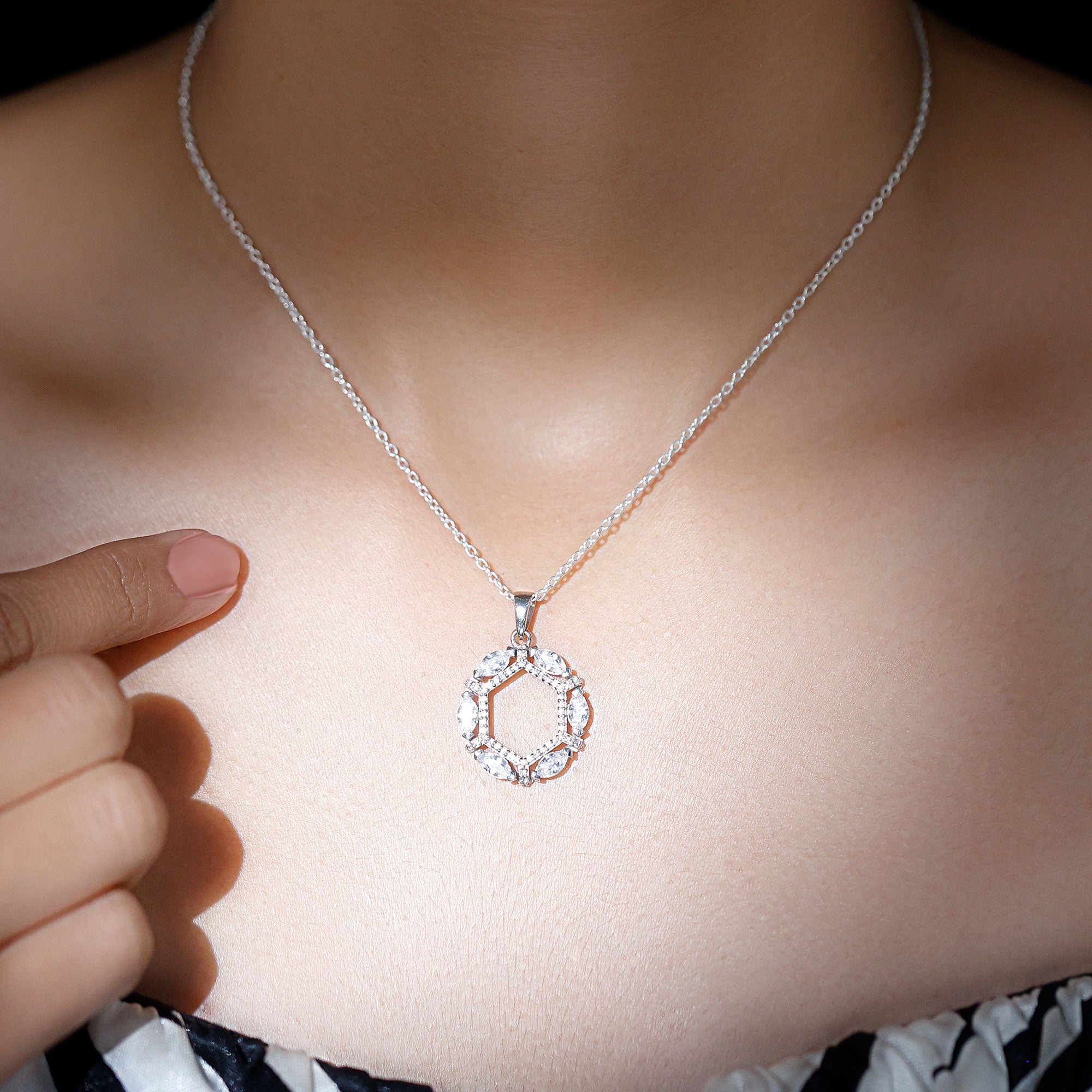Vintage Style Lab Grown Diamond Wedding Designer Pendant Lab - ( EF-VS ) - Rosec Jewels