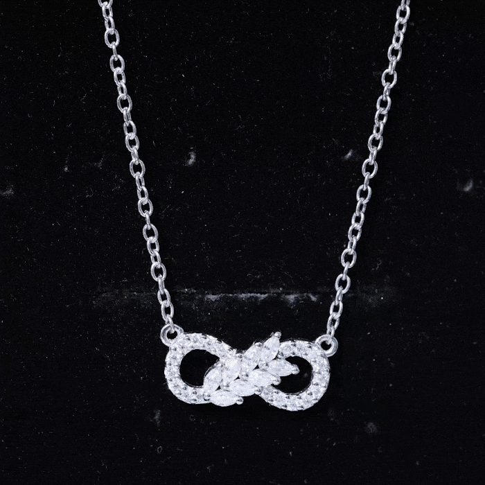 Lab Grown Diamond Infinity Love Knot Necklace For Women Lab - ( EF-VS ) - Rosec Jewels