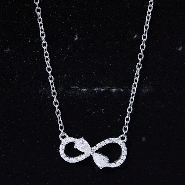 Lab Grown Diamond Forever Knot Teardrop Necklace Lab - ( EF-VS ) - Rosec Jewels