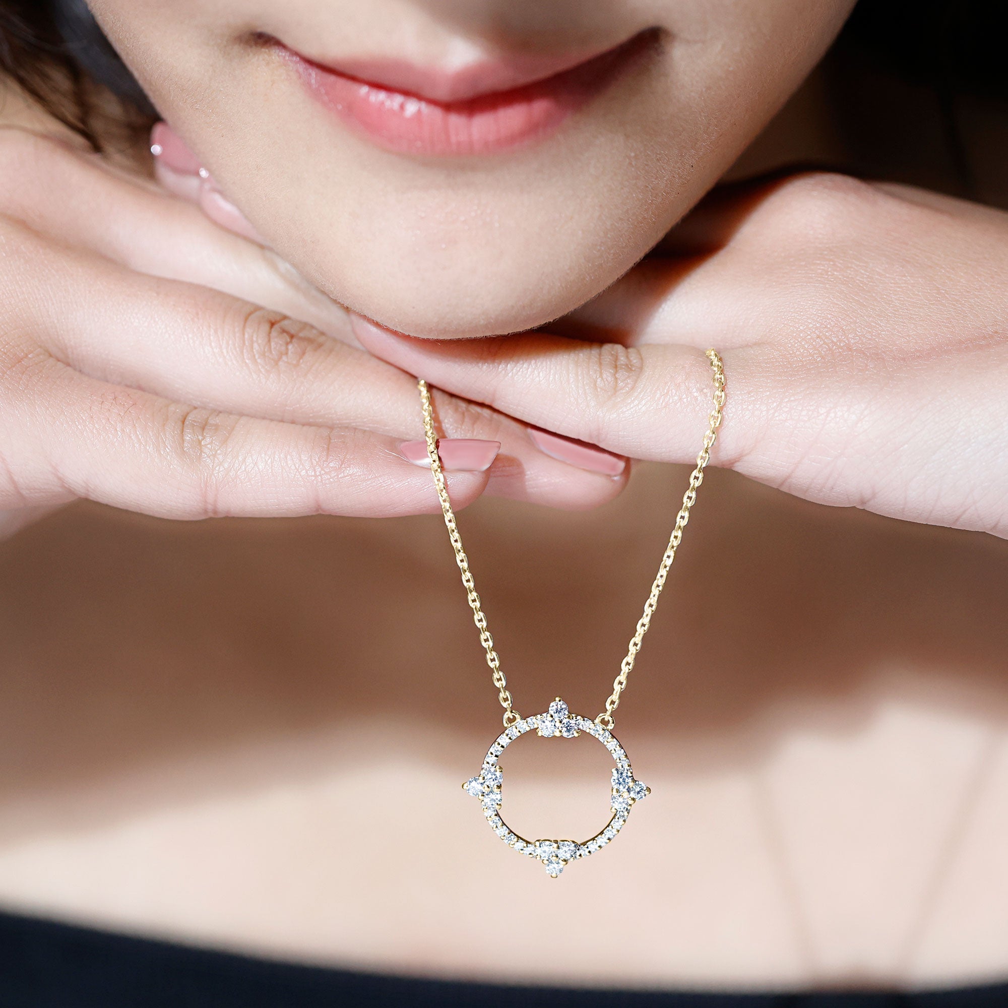 Certified Lab Grown Diamond Circle of Life Necklace Lab - ( EF-VS ) - Rosec Jewels