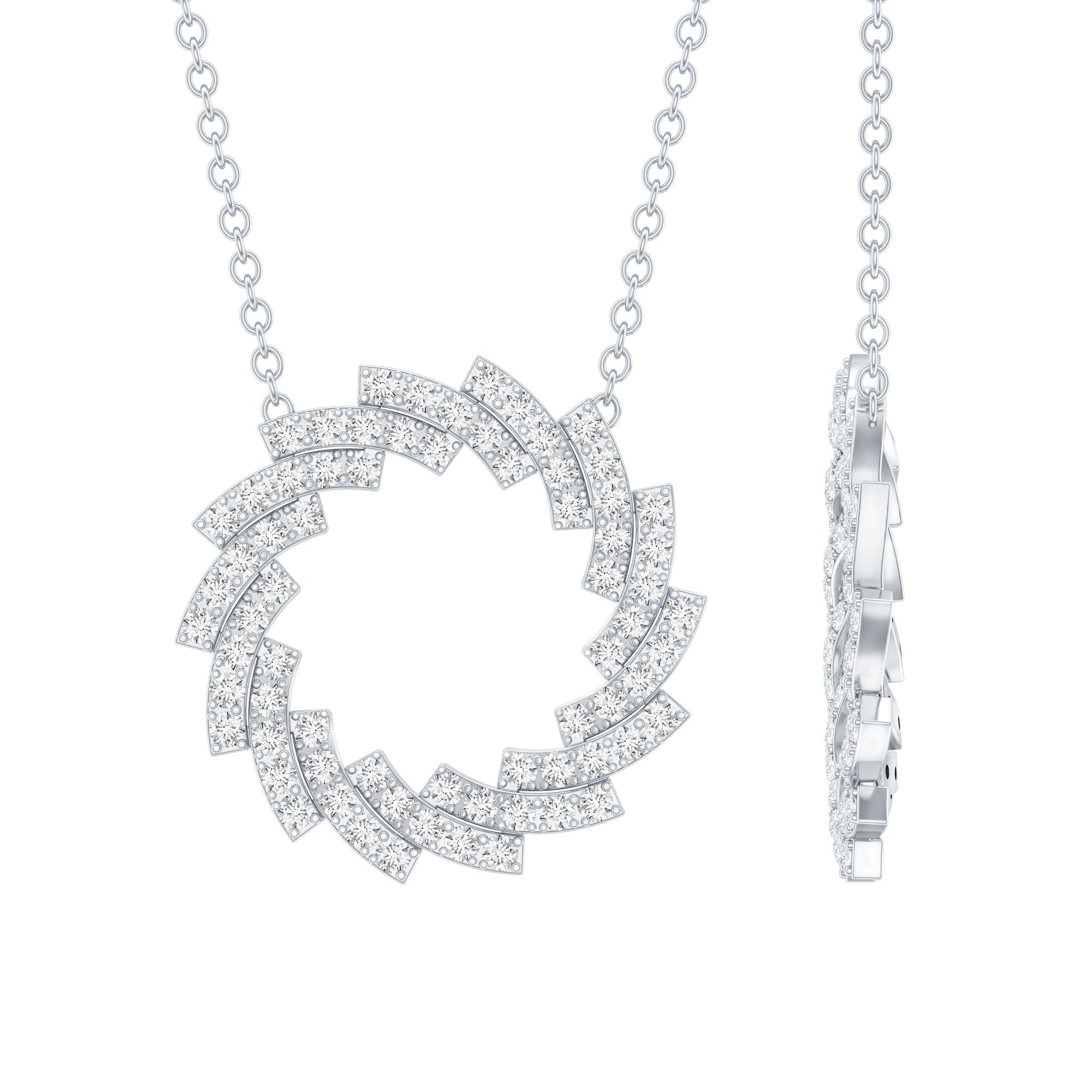Lab Grown Diamond Designer Eternity Necklace Lab - ( EF-VS ) - Rosec Jewels