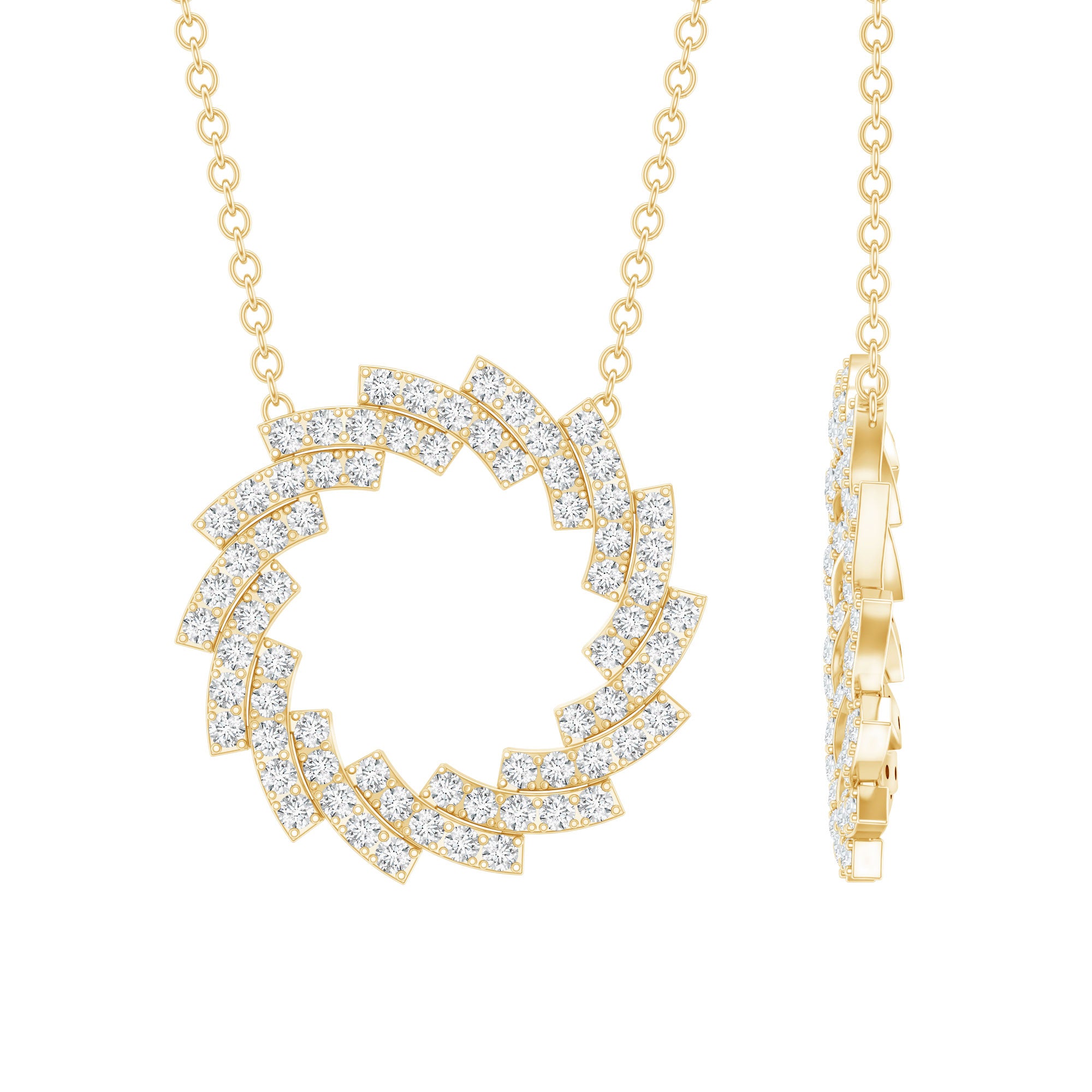 Lab Grown Diamond Designer Eternity Necklace Lab - ( EF-VS ) - Rosec Jewels