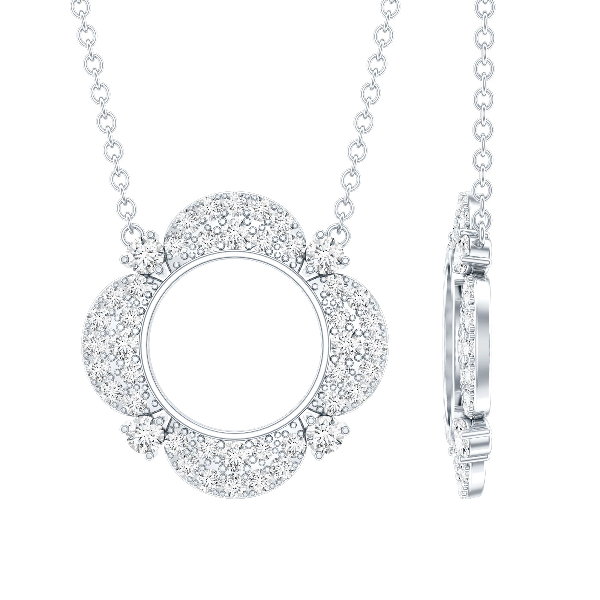 Certified Lab Grown Diamond Nature Inspired Necklace Lab - ( EF-VS ) - Rosec Jewels