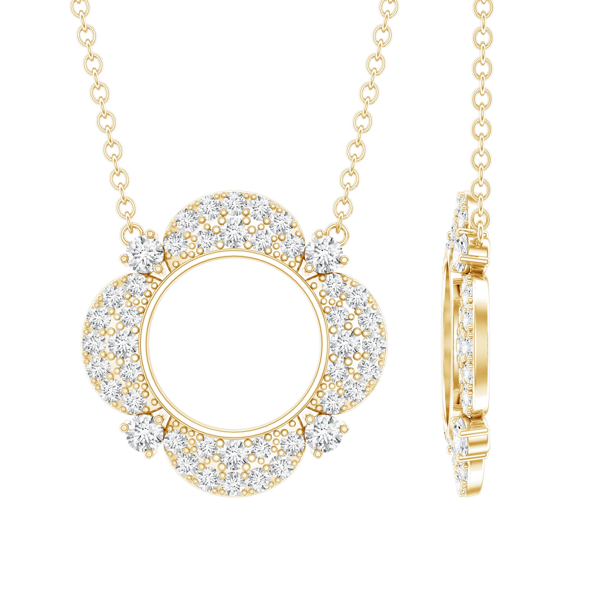 Certified Lab Grown Diamond Nature Inspired Necklace Lab - ( EF-VS ) - Rosec Jewels