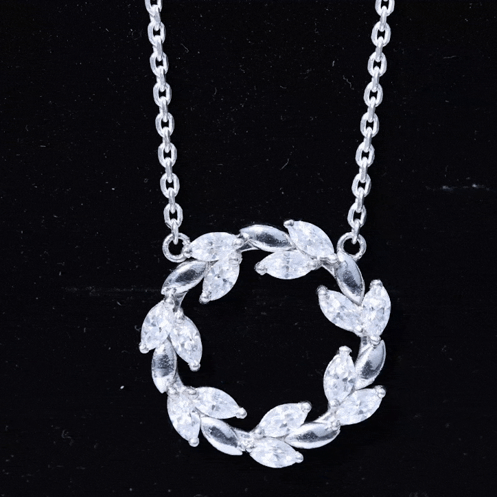Lab Grown Diamond Nature Inspired Circle Necklace Lab - ( EF-VS ) - Rosec Jewels
