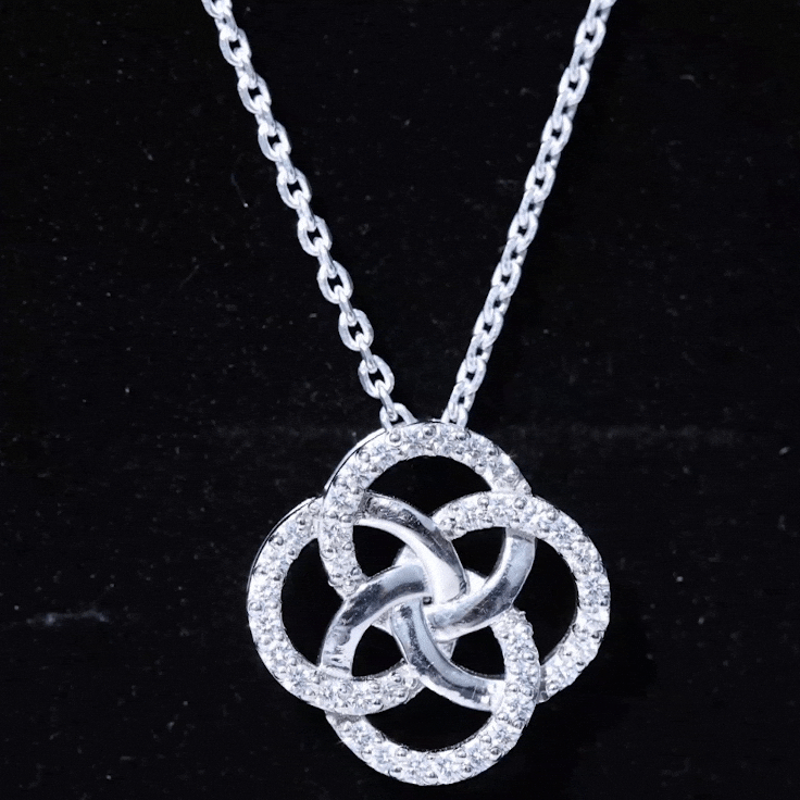 Certified Lab Grown Diamond Interlocking Circle Necklace Lab - ( EF-VS ) - Rosec Jewels