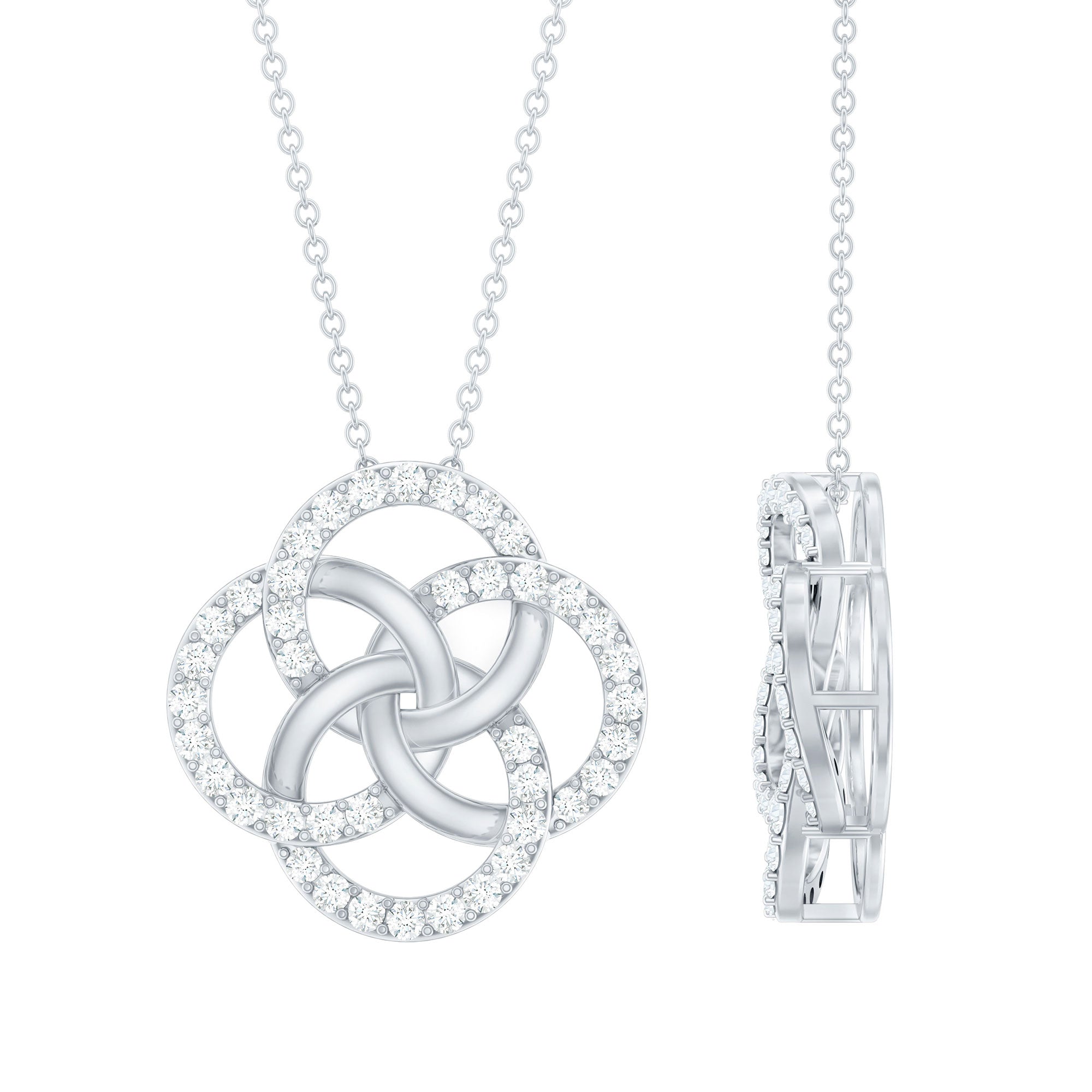 Certified Lab Grown Diamond Interlocking Circle Necklace