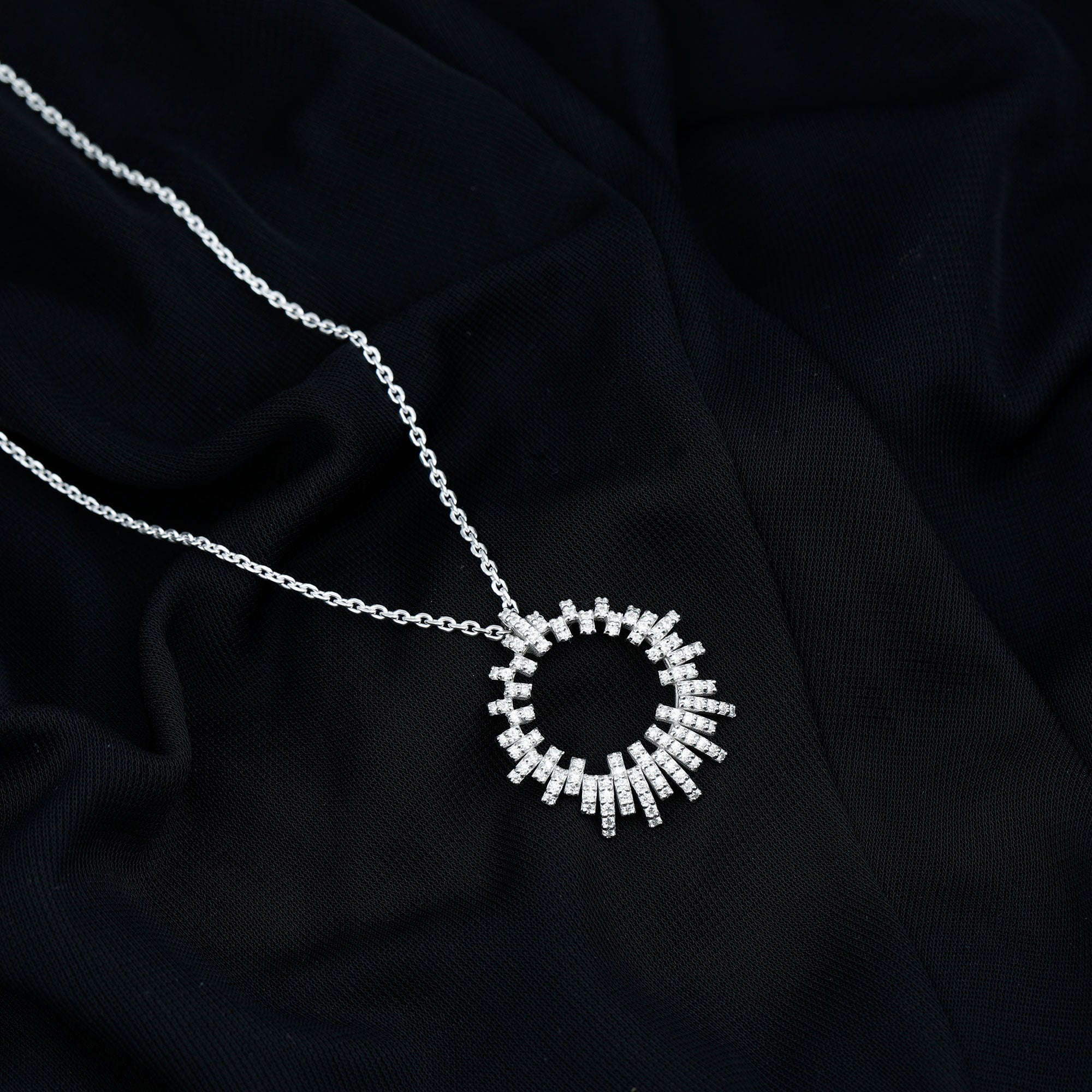 Certified Pave Set Lab Grown Diamond Eternity Necklace Lab - ( EF-VS ) - Rosec Jewels