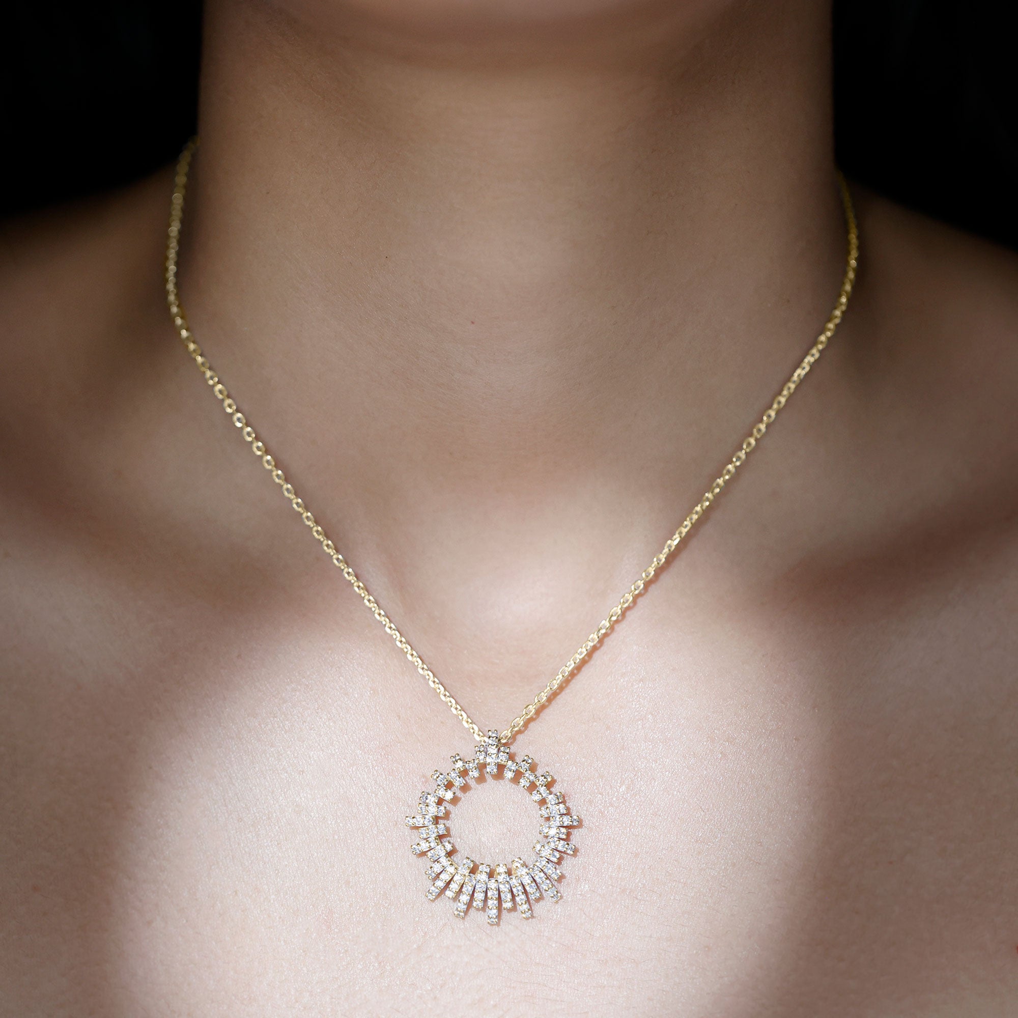 Certified Pave Set Lab Grown Diamond Eternity Necklace Lab - ( EF-VS ) - Rosec Jewels