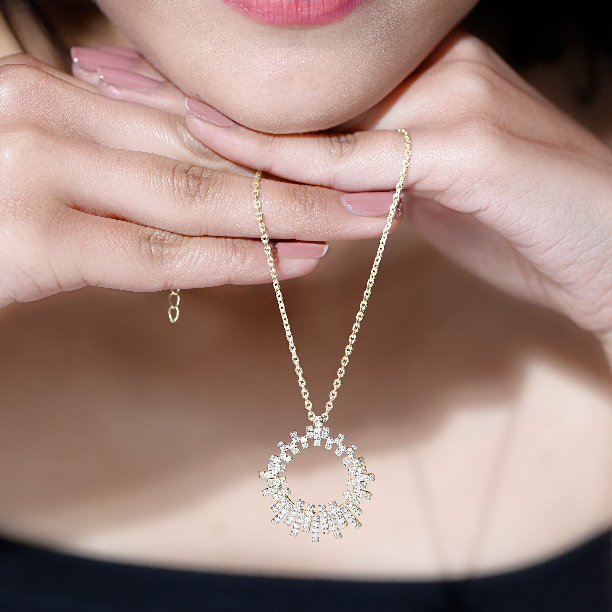 Certified Pave Set Lab Grown Diamond Eternity Necklace Lab - ( EF-VS ) - Rosec Jewels