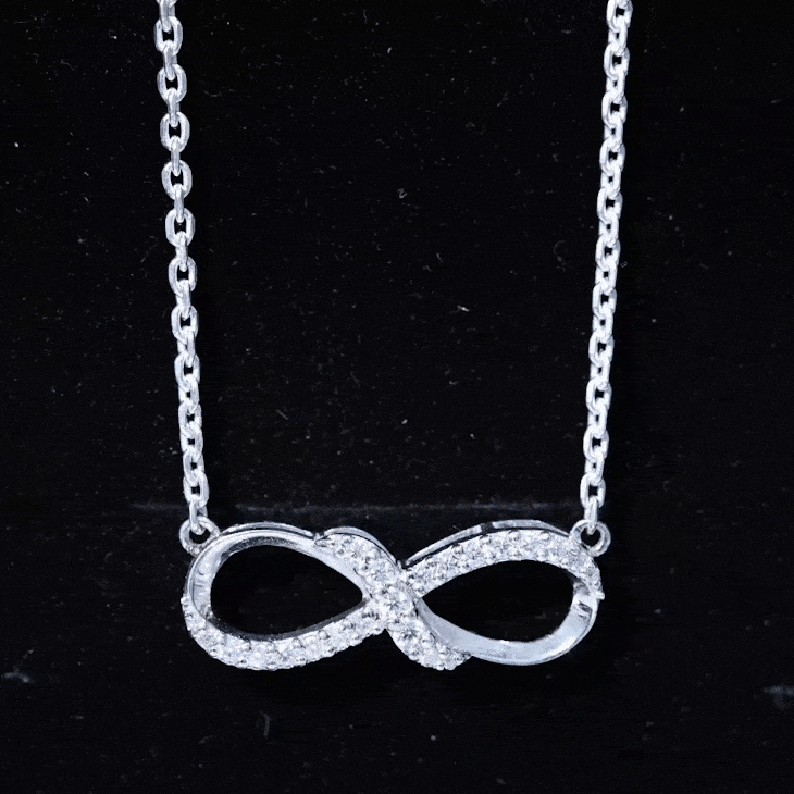 Lab Grown Diamond Infinity Knot Necklace with Accent Lab - ( EF-VS ) - Rosec Jewels