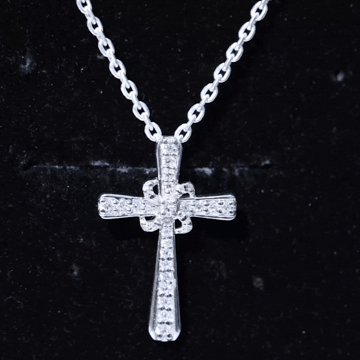 Lab Grown Diamond Catholic Cross Necklace Lab - ( EF-VS ) - Rosec Jewels