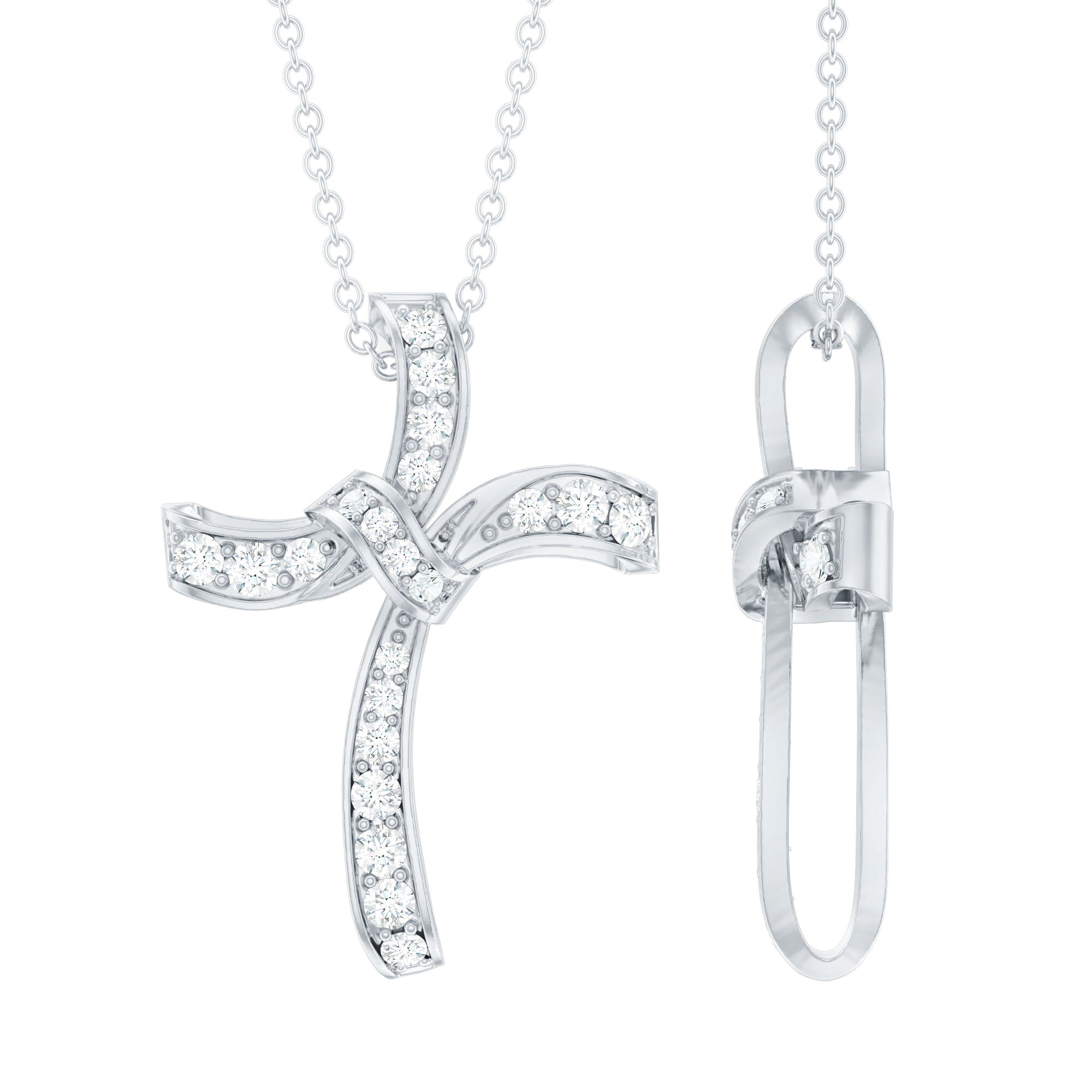 Certified Lab Grown Diamond Catholic Cross Pendant