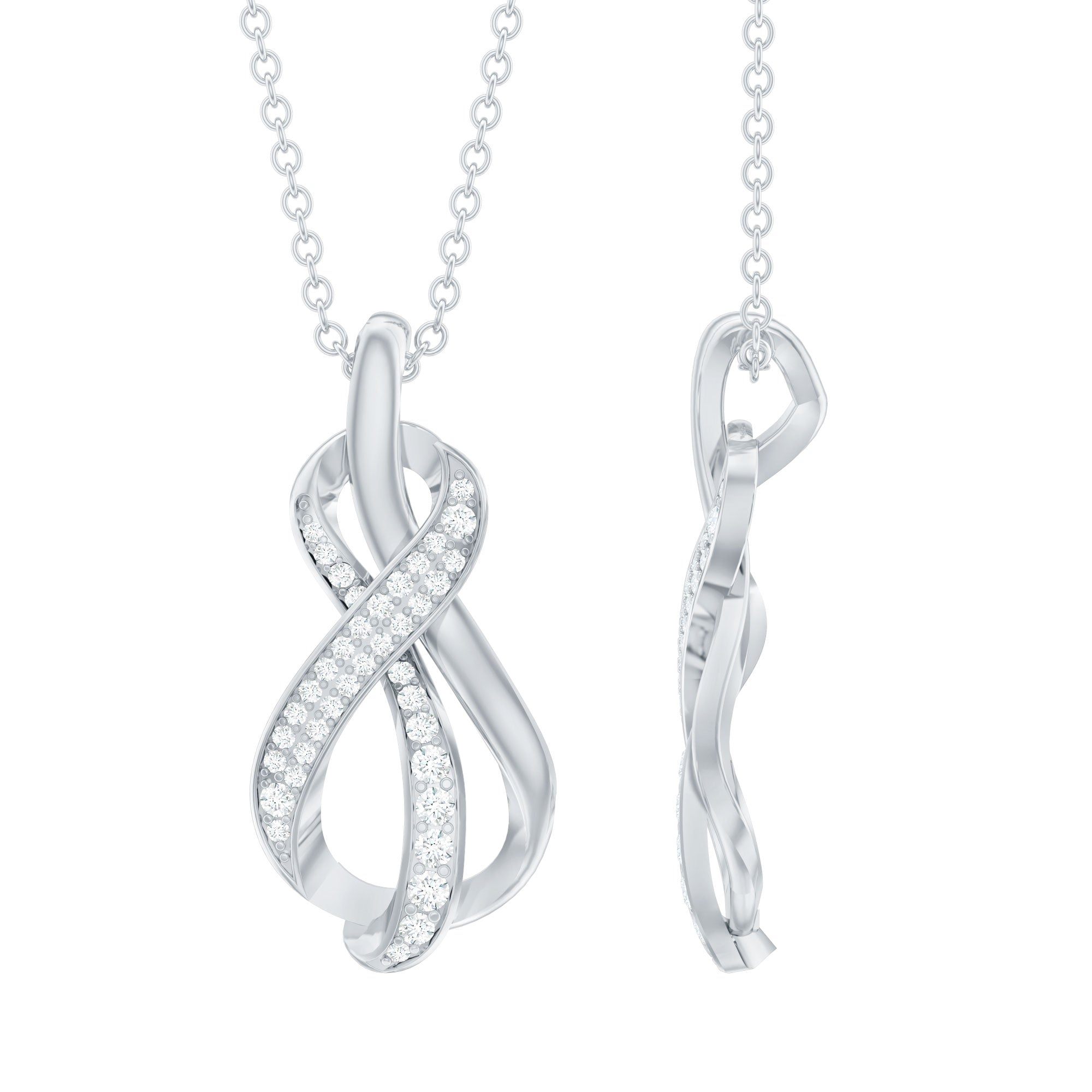 Certified Lab Grown Diamond Infinity Loop Necklace
