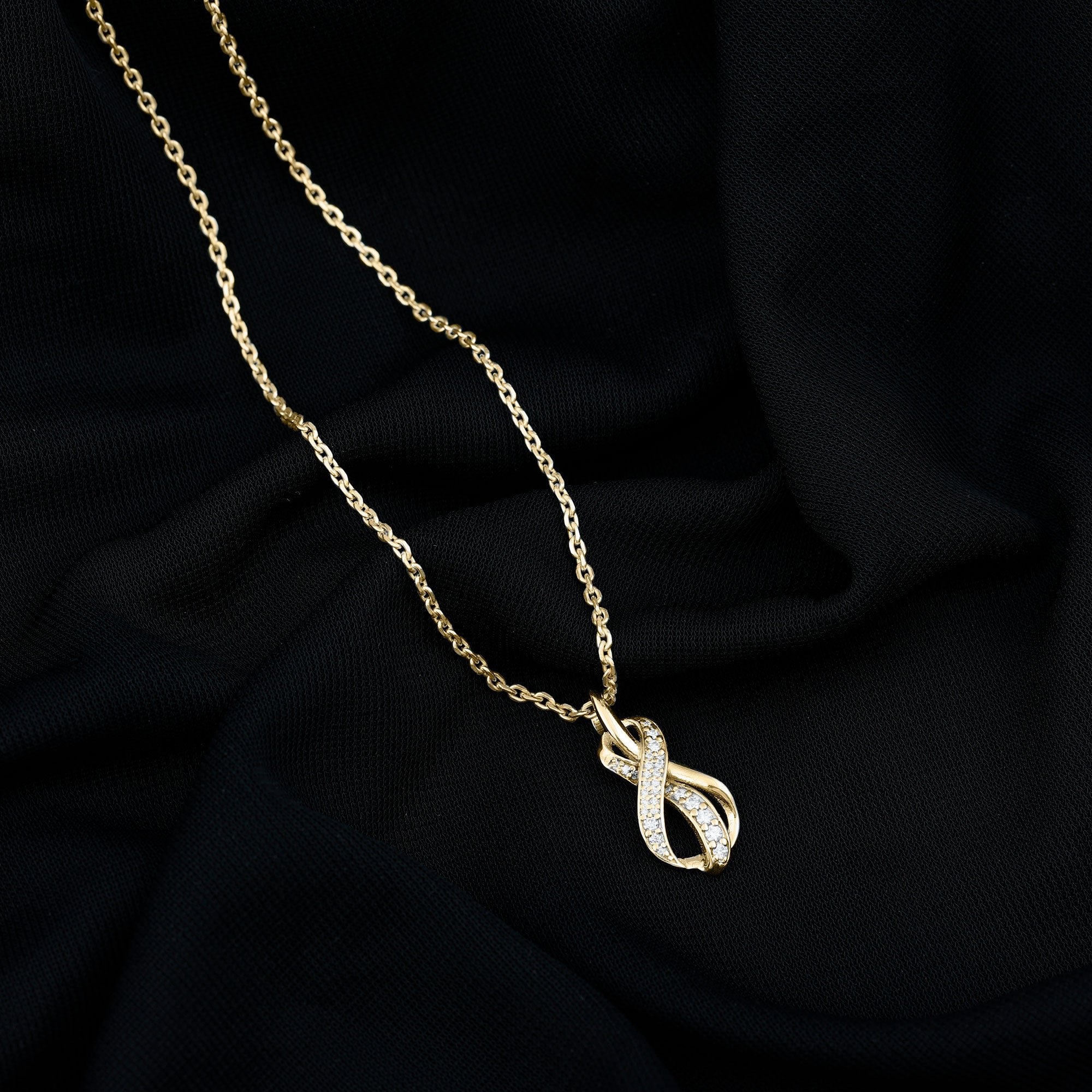 Certified Lab Grown Diamond Infinity Loop Necklace Lab - ( EF-VS ) - Rosec Jewels