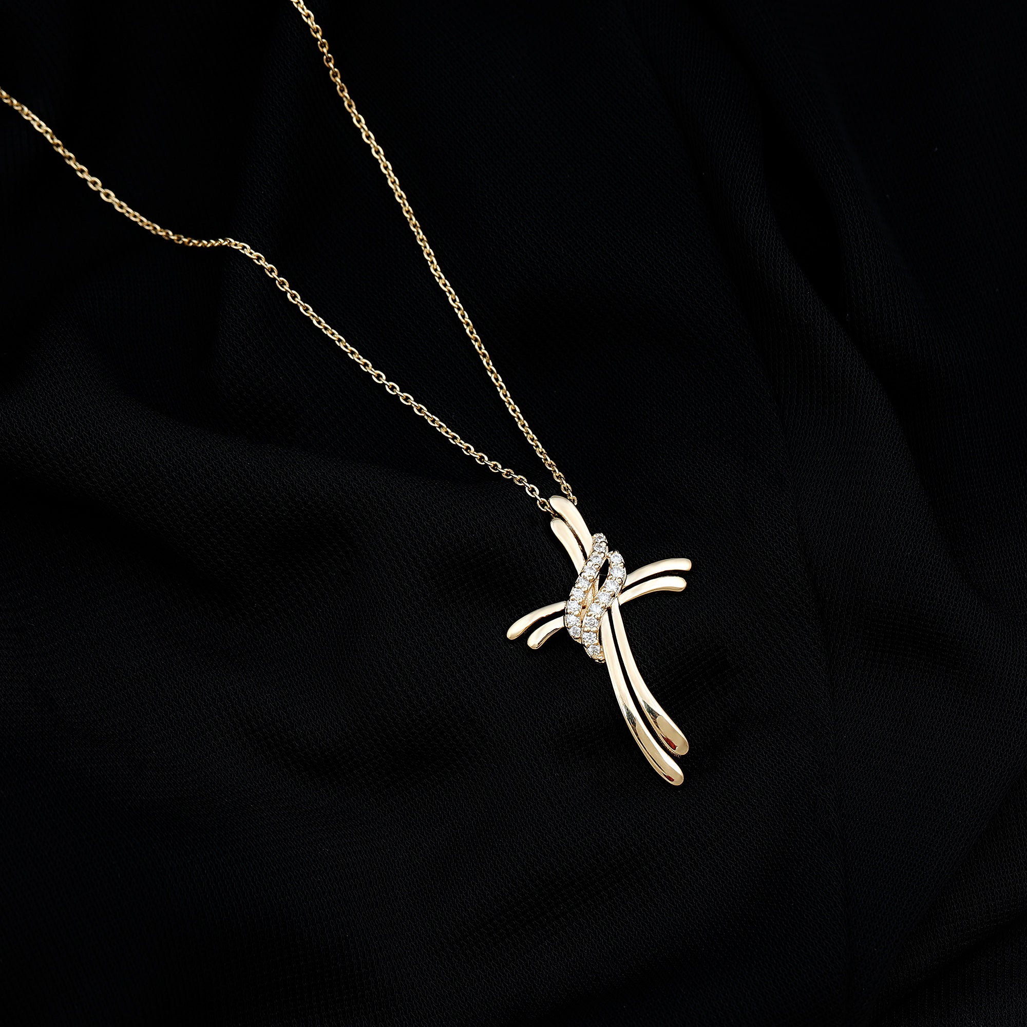 Lab Grown Diamond Designer Catholic Cross Necklace Lab - ( EF-VS ) - Rosec Jewels