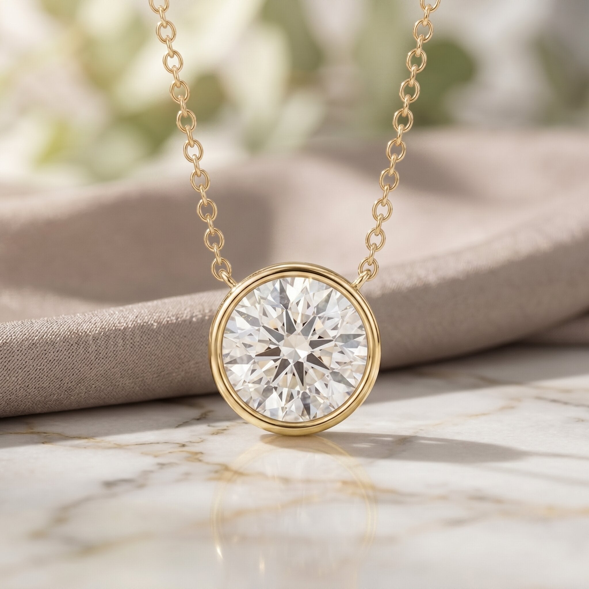 IGI Certified 3 Carat Lab Grown Diamond Solitaire Necklace for Women Lab - ( E-VS1 ) - Rosec Jewels