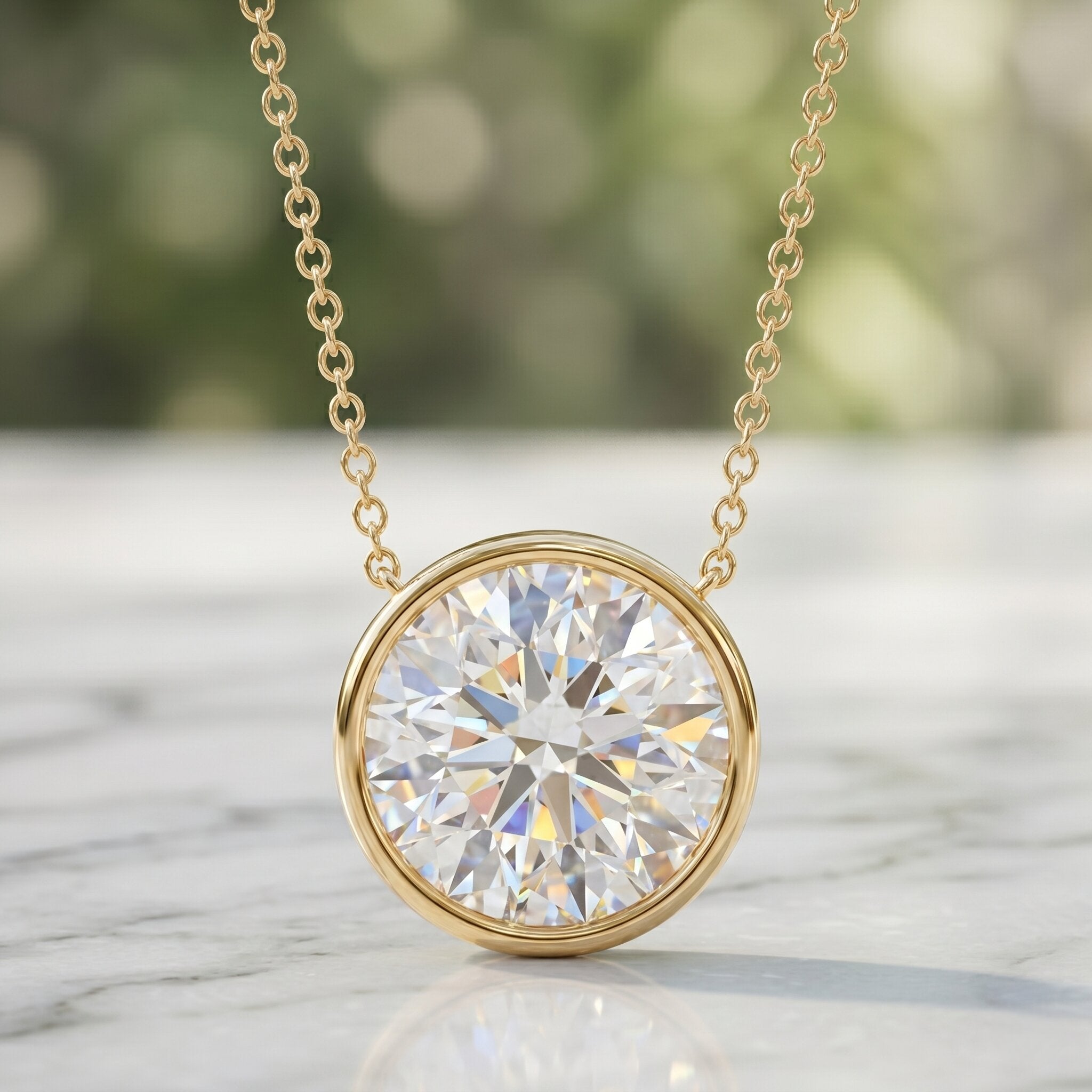 5 Carat Lab Grown Diamond Bridal Necklace with IGI Certificate Lab - ( E-VS1 ) - Rosec Jewels