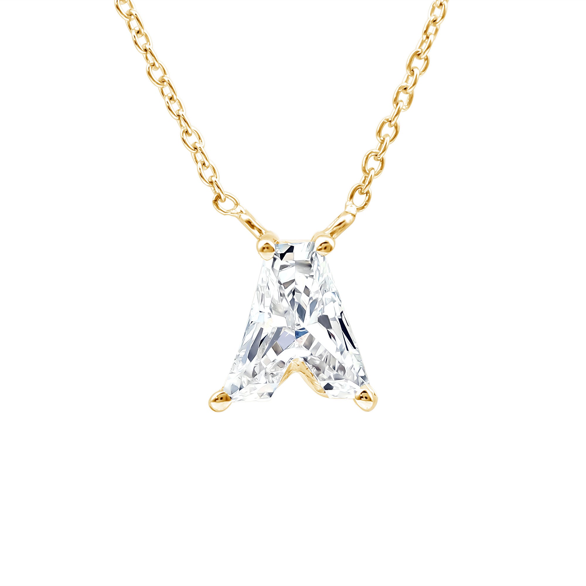 Lab Grown Diamond Initial A Necklace 2 Carat Lab - ( EF-VS ) - Rosec Jewels