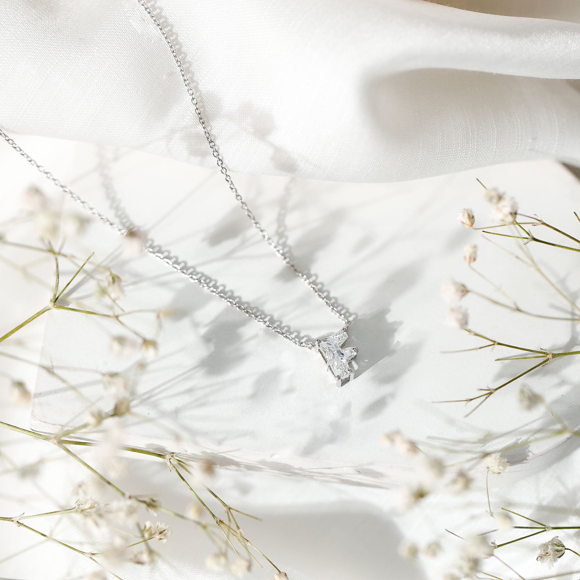 2 Carat Lab Grown Diamond Necklace with Initial F Lab - ( EF-VS ) - Rosec Jewels
