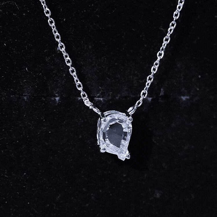 2 Carat Solitaire Lab Created Diamond Initial Q Necklace Lab - ( EF-VS ) - Rosec Jewels